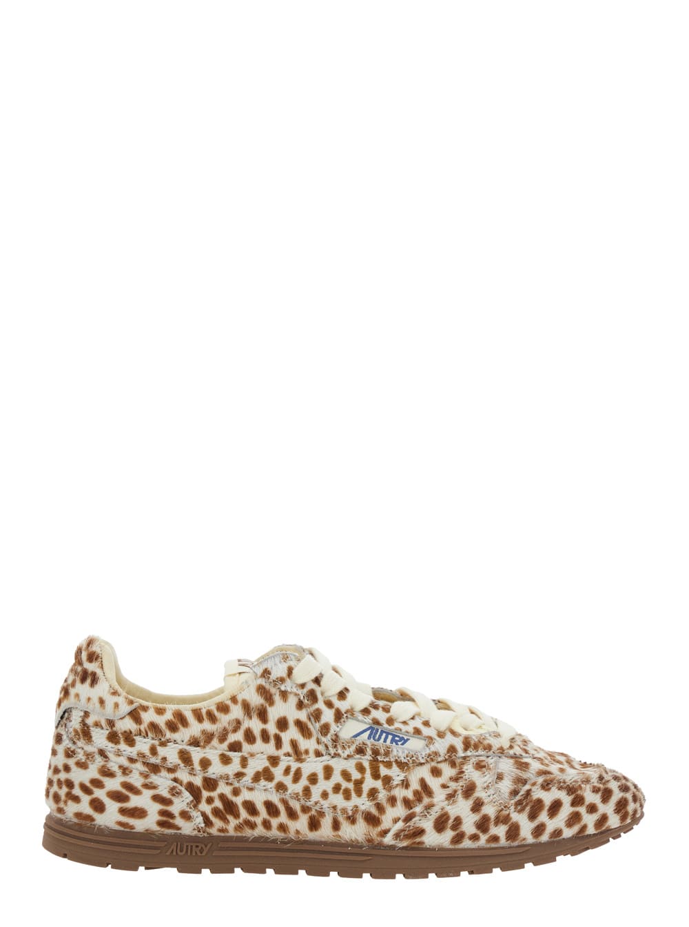 Autry Windspin Sneakers In Animalier Pony Skin In Brown