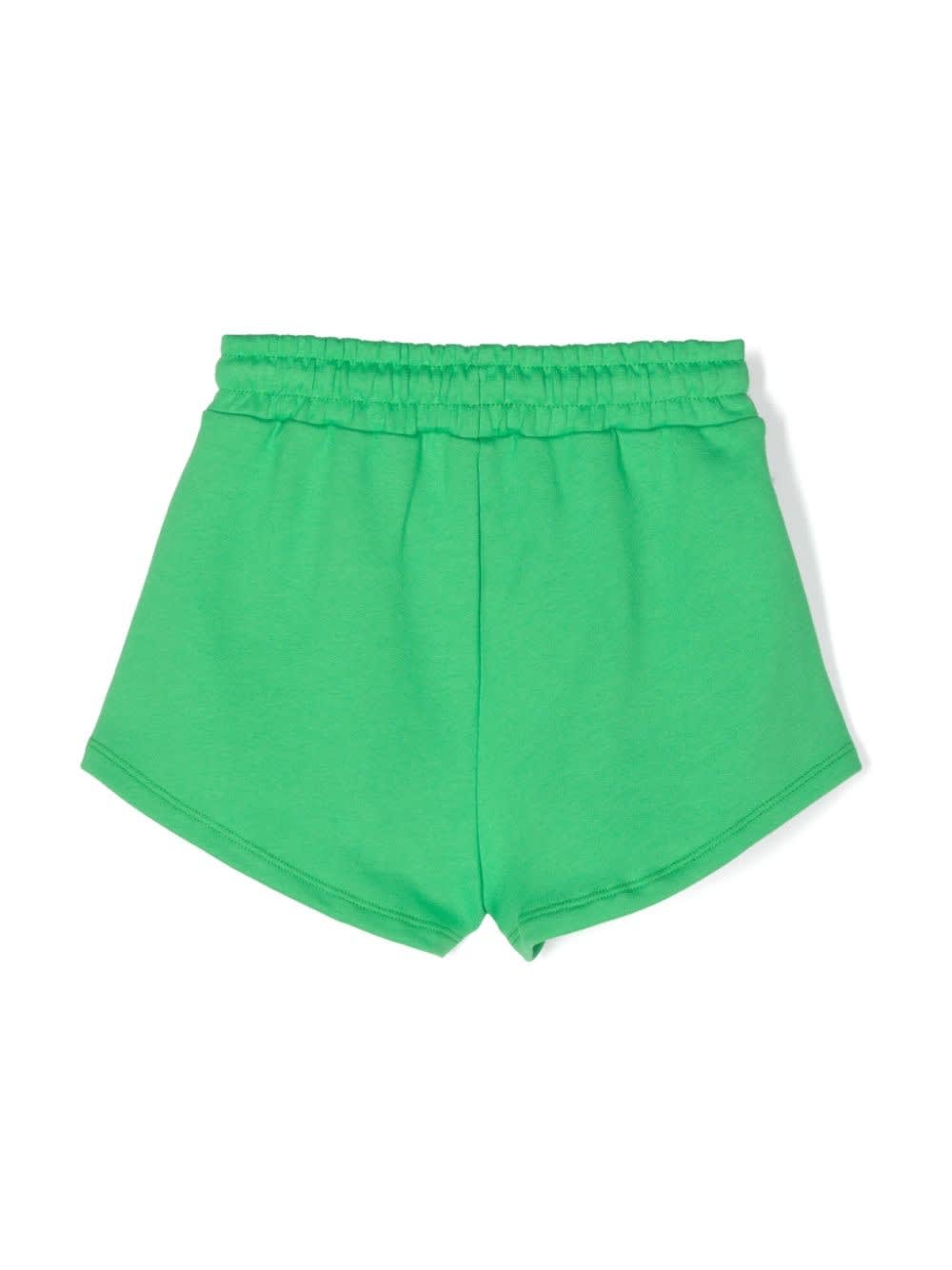 Shop Msgm Shorts Con Logo In Green