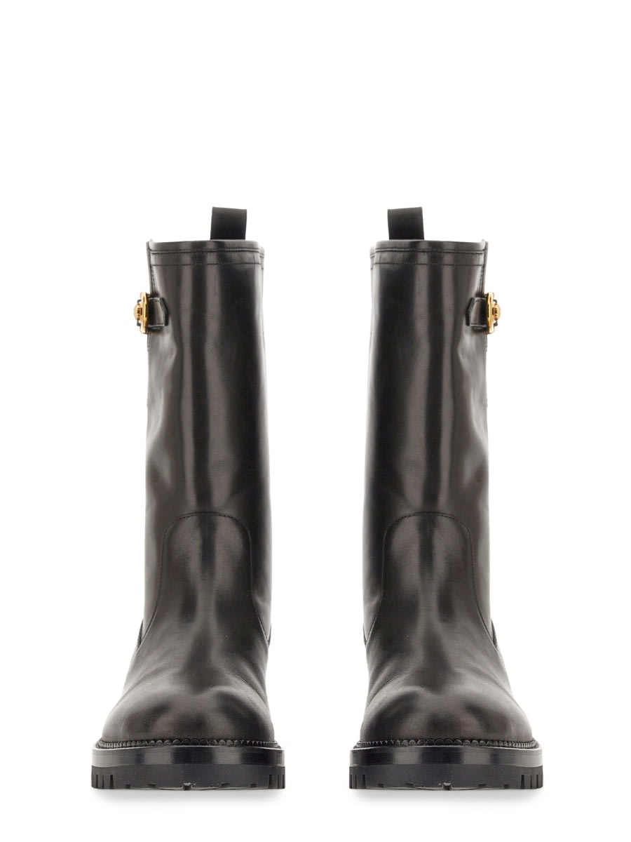 Versace Women's Stivale Safety Pin Boot In Black
