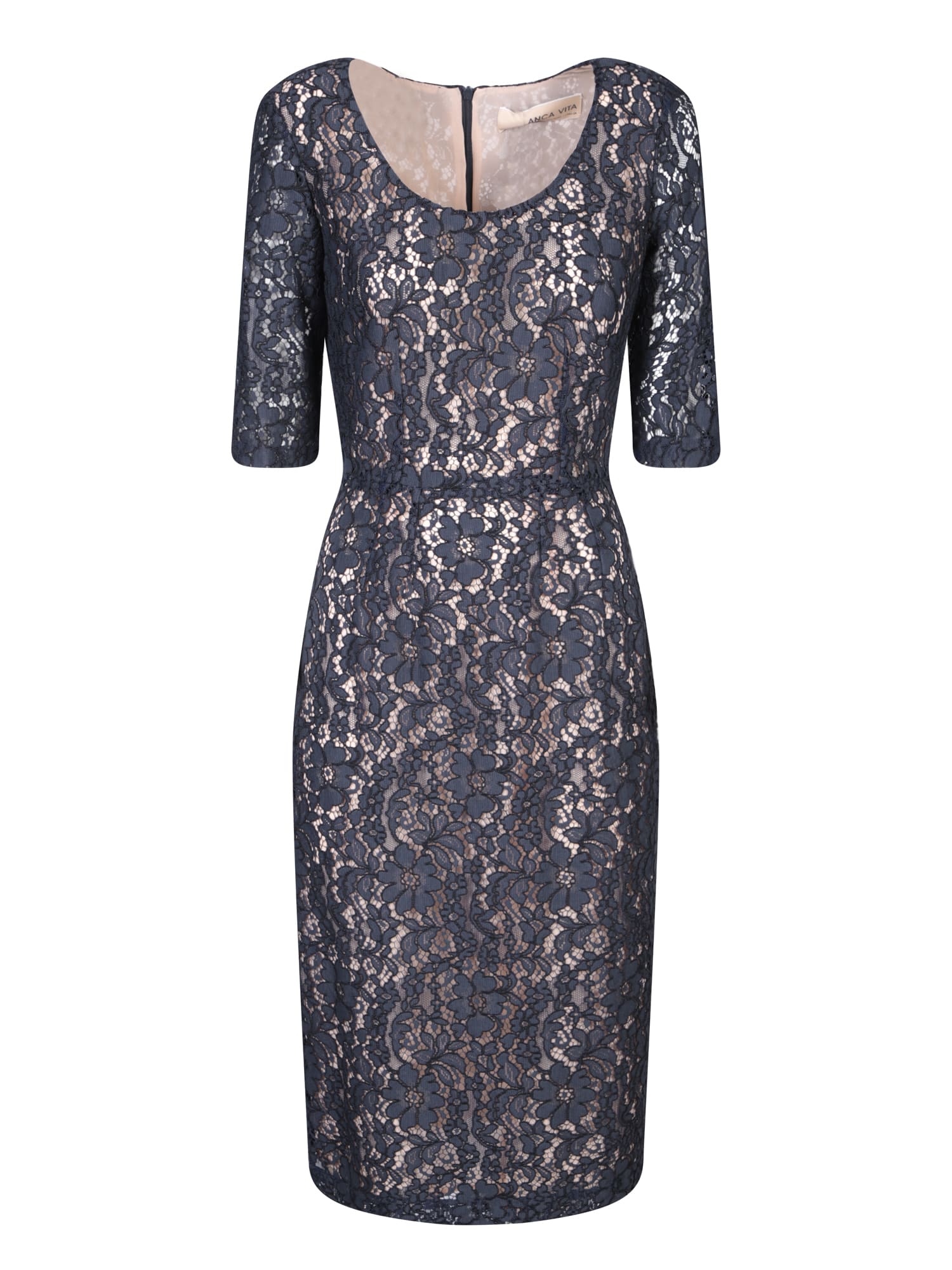 Blue Lace Midi Dress