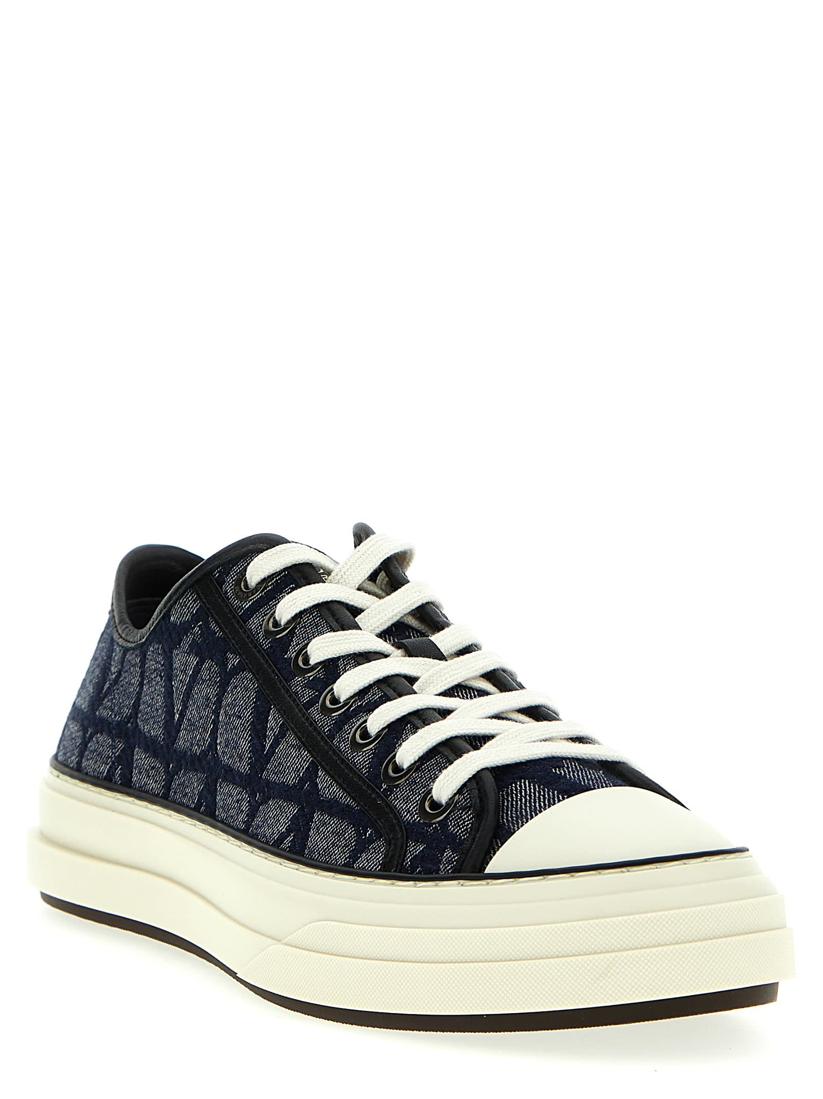 Shop Valentino Toile Iconographe Sneakers In Black