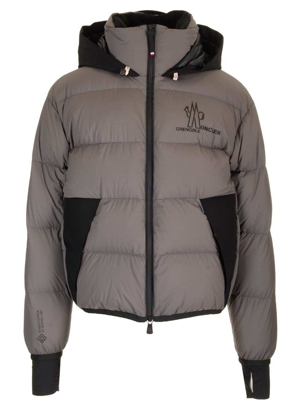 Shop Moncler Marcassin Down Jacket In Grey