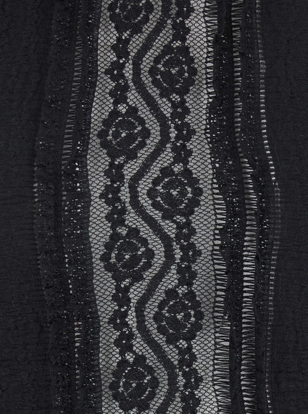 Charo Ruiz 'asteria' Black Top With Embroidery Details And Semi-transparent Design In Black