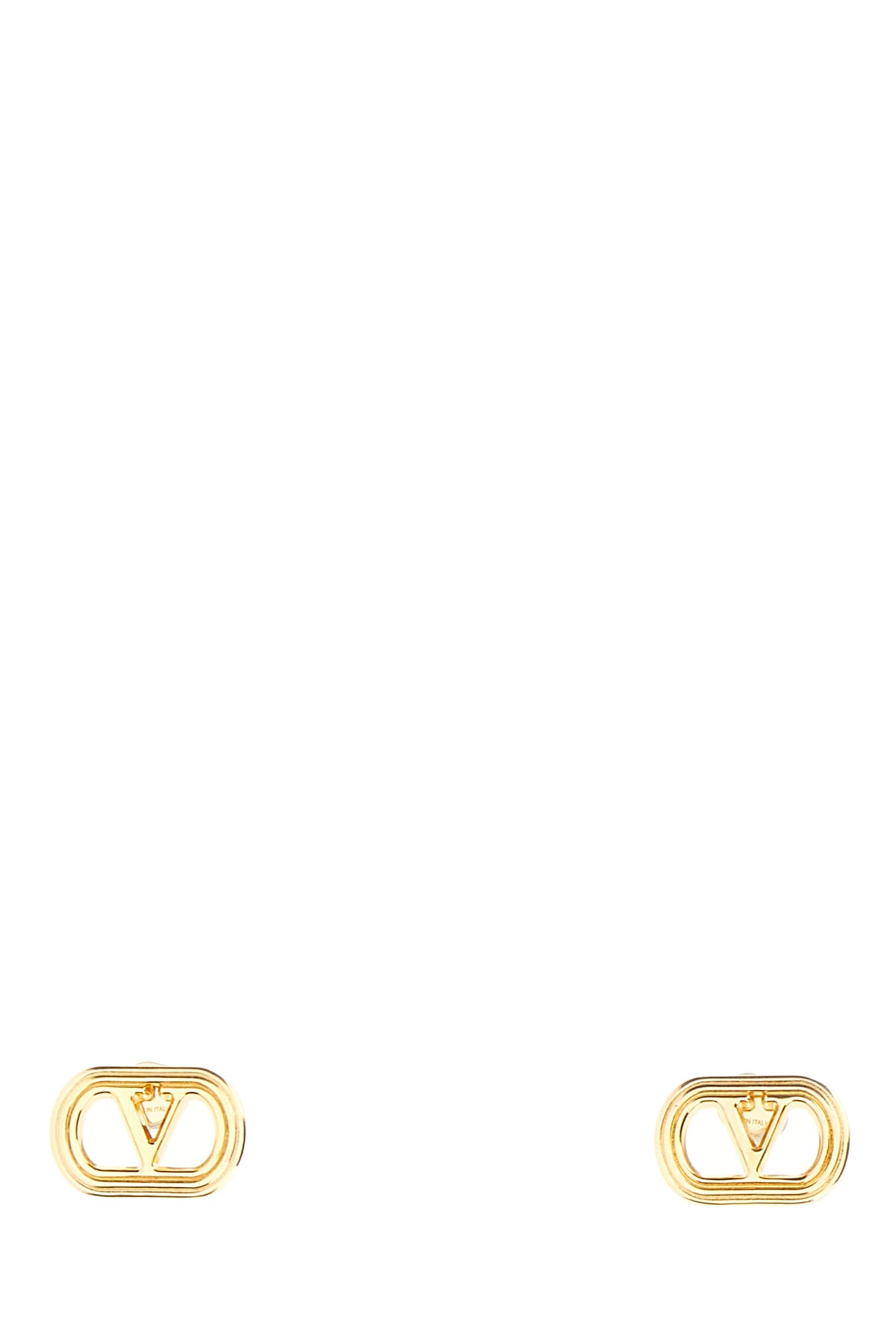 Gold Metal Ovalette Earrings