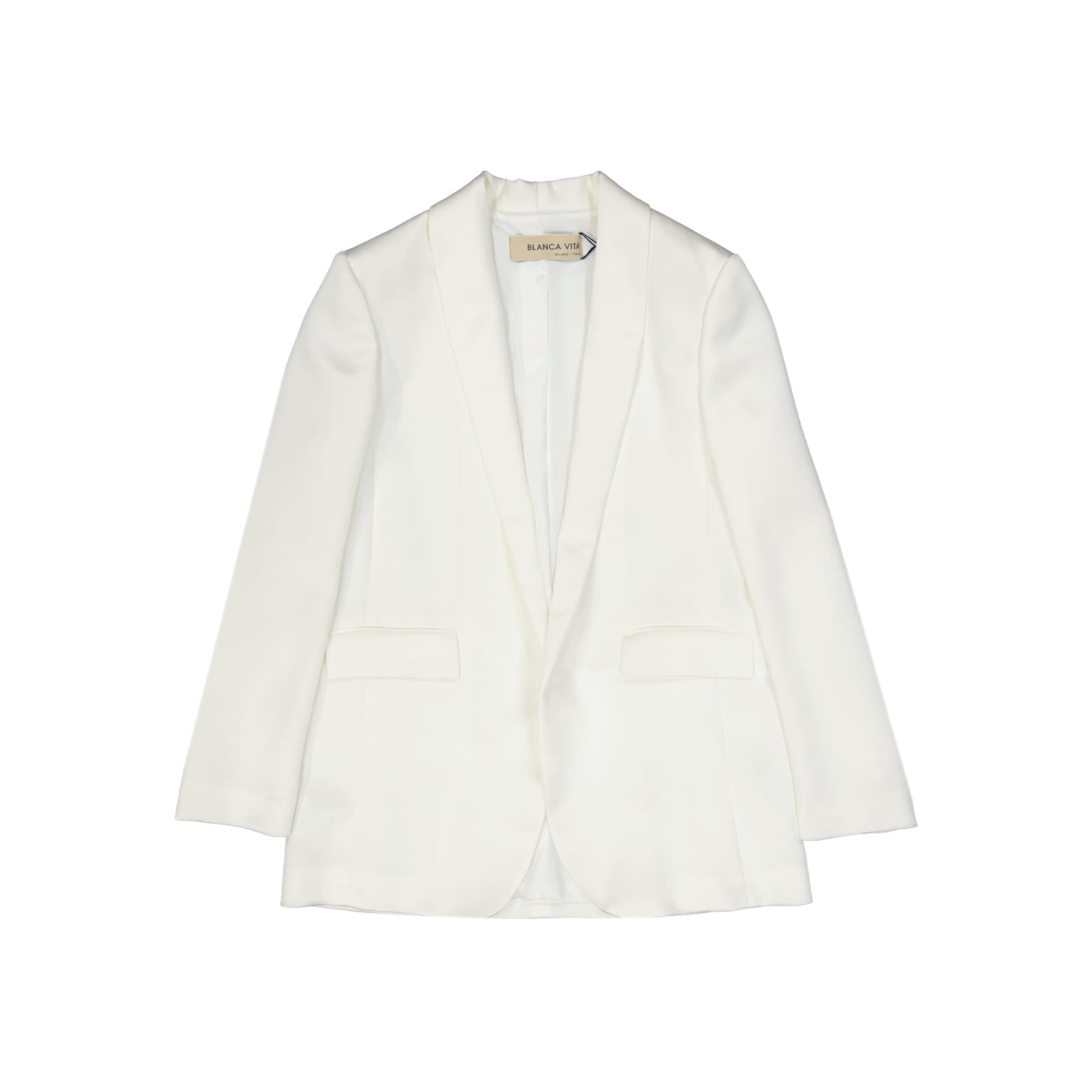 Shop Blanca Vita Satin Effect Jacket In White