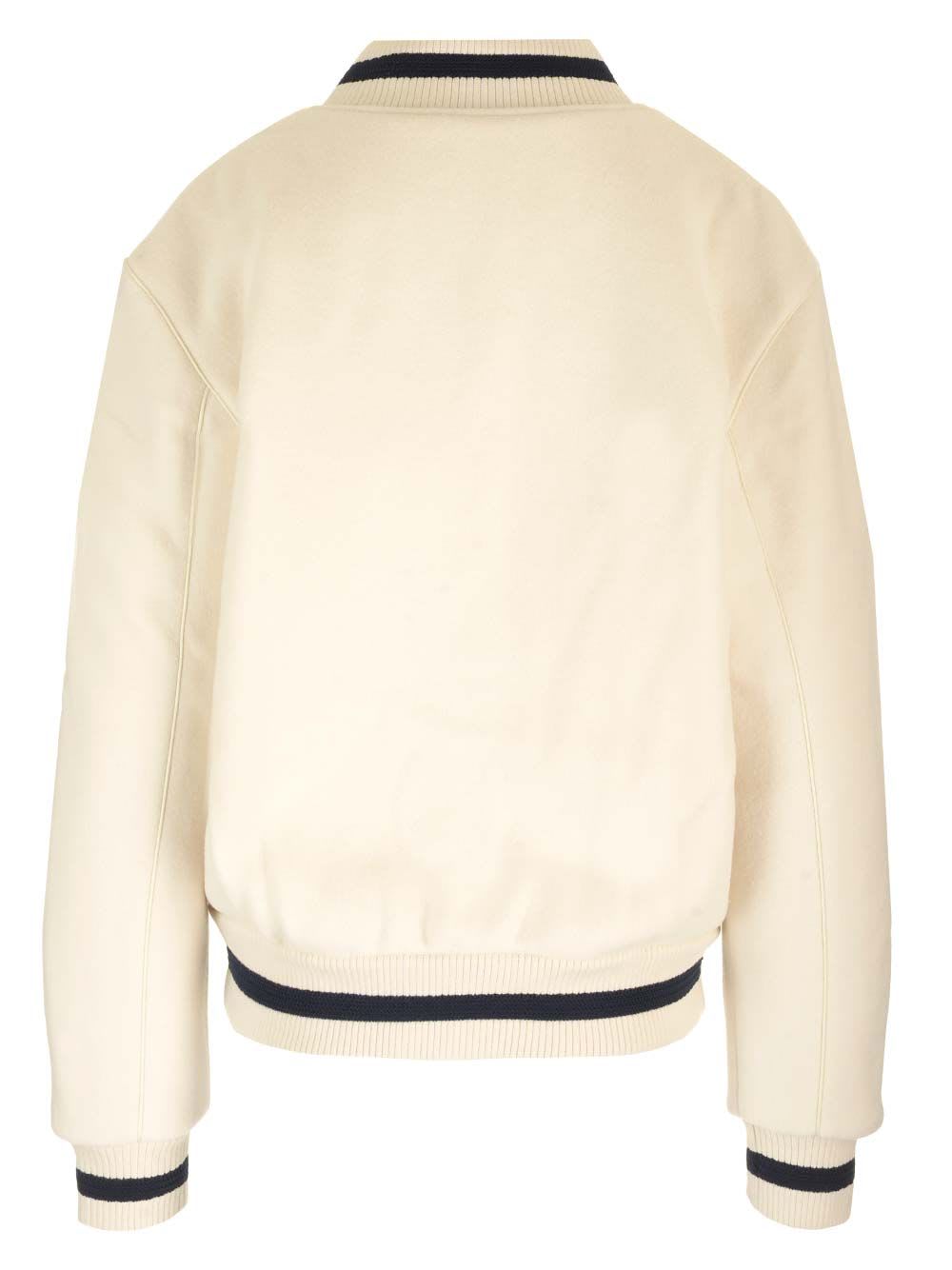 Shop Givenchy Varsity Bomber Jacket In White