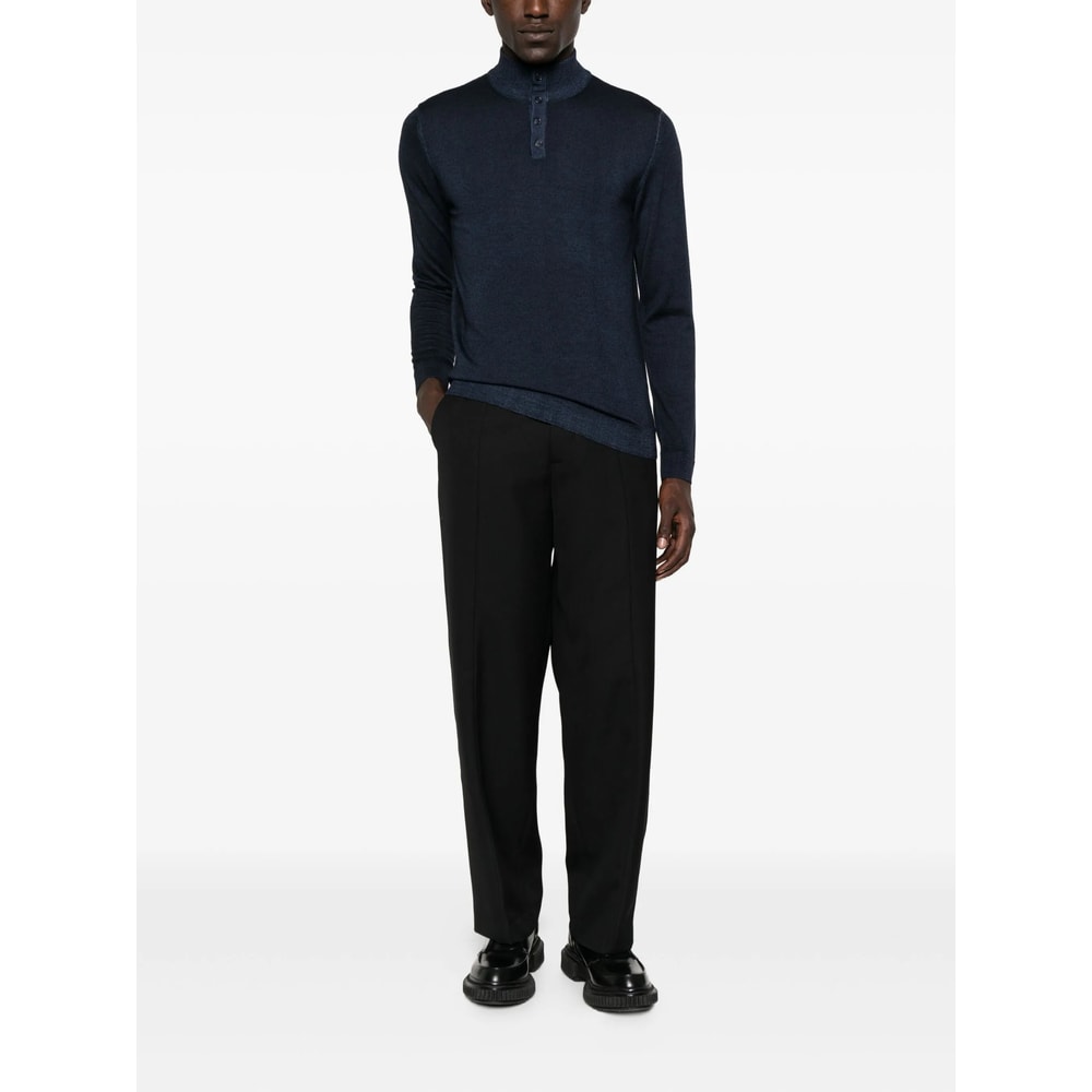 Nine In The Morning Relaxed-fit Black Trousers With Pleated Front Design In Multi