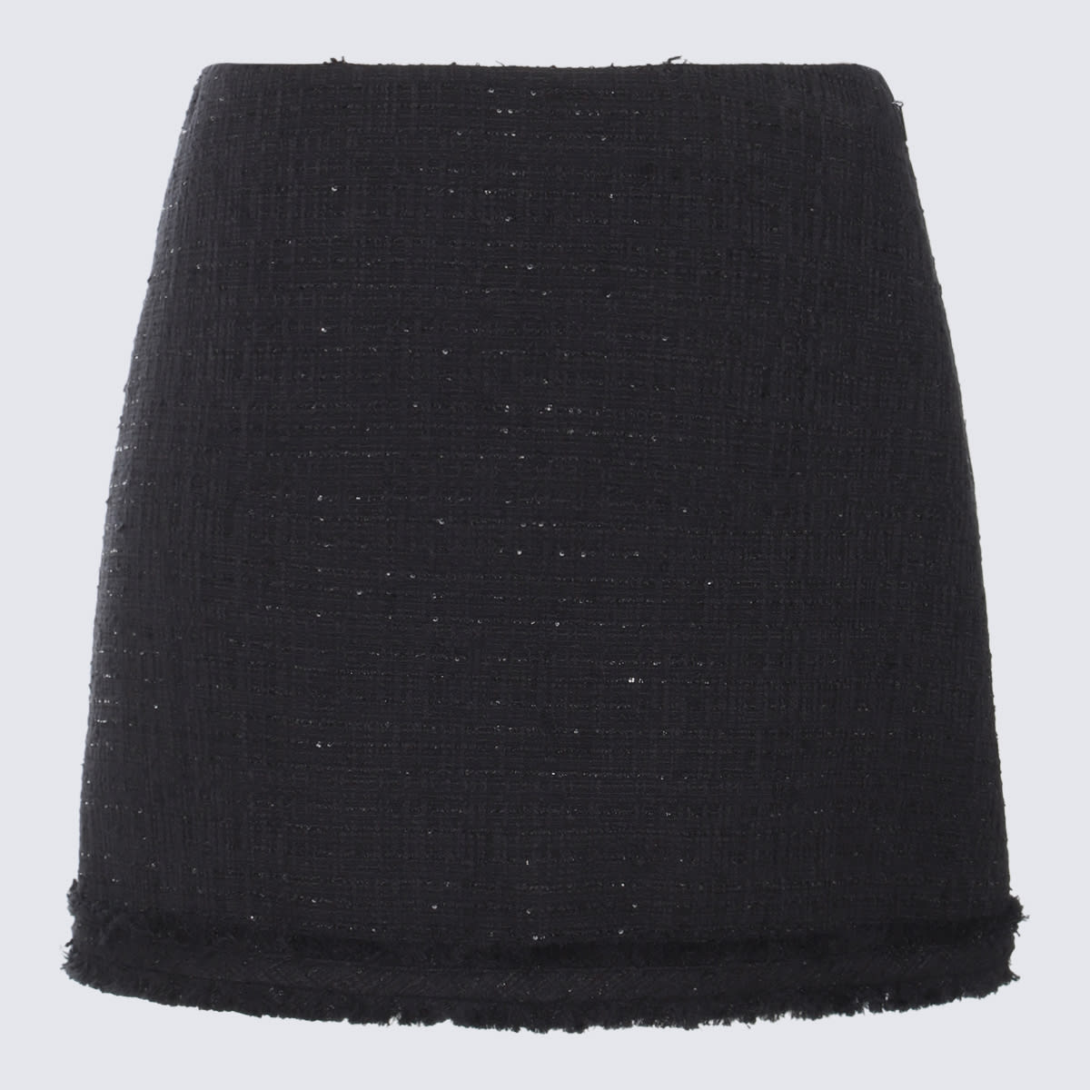 Shop Versace Black Cotton Mini Skirt