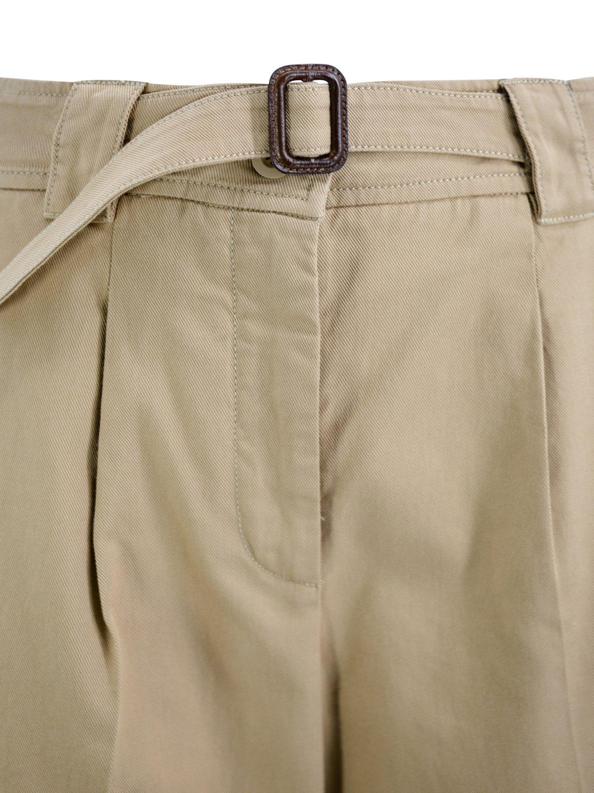 Shop Weekend Max Mara Belted Wide Leg Trousers In Beige