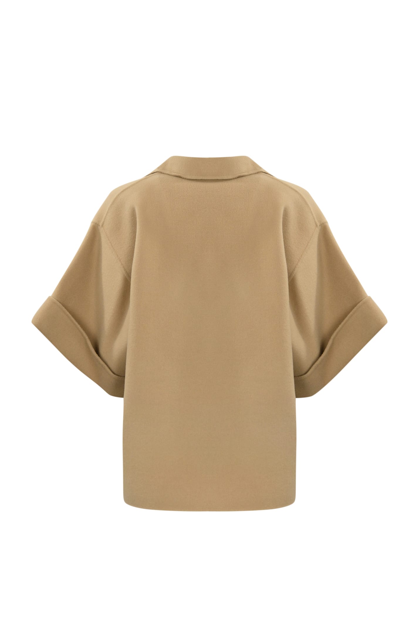 Shop Weekend Max Mara Navarra Short Coat In Wool In Beige