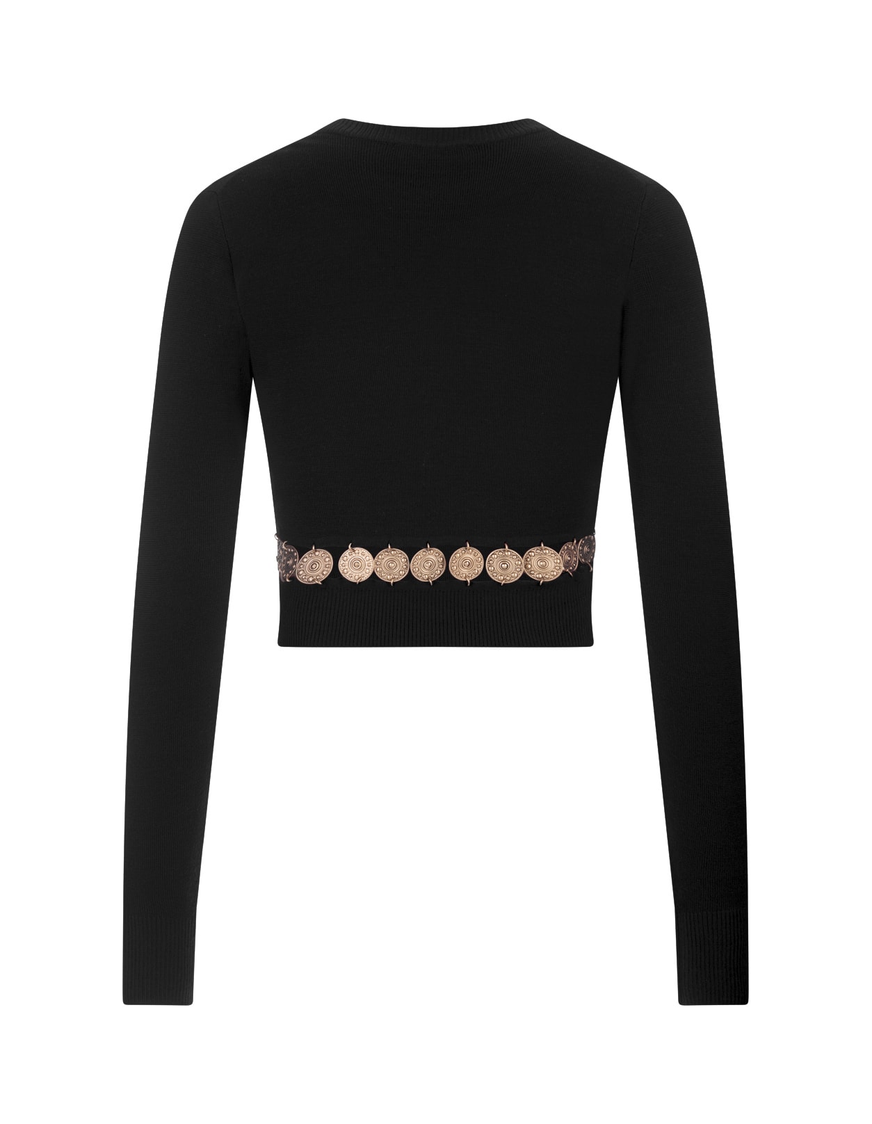 Shop Rabanne Black Short Pullover With Belt Detail