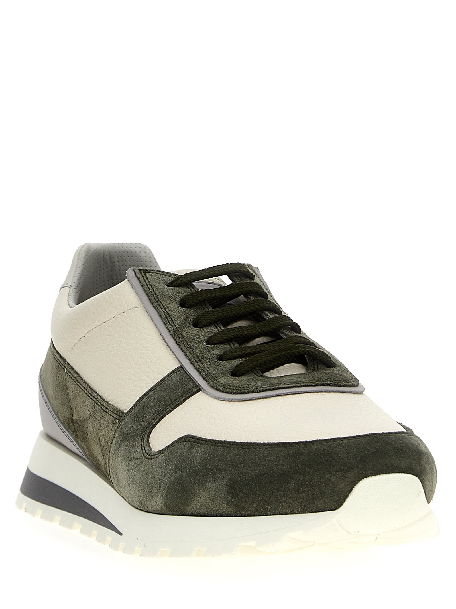 Shop Brunello Cucinelli Suede Leather Sneakers In Multicolor