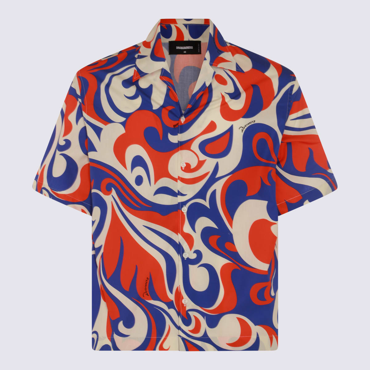 Shop Dsquared2 Multicolour Cotton Shirt In Milk/red/blue
