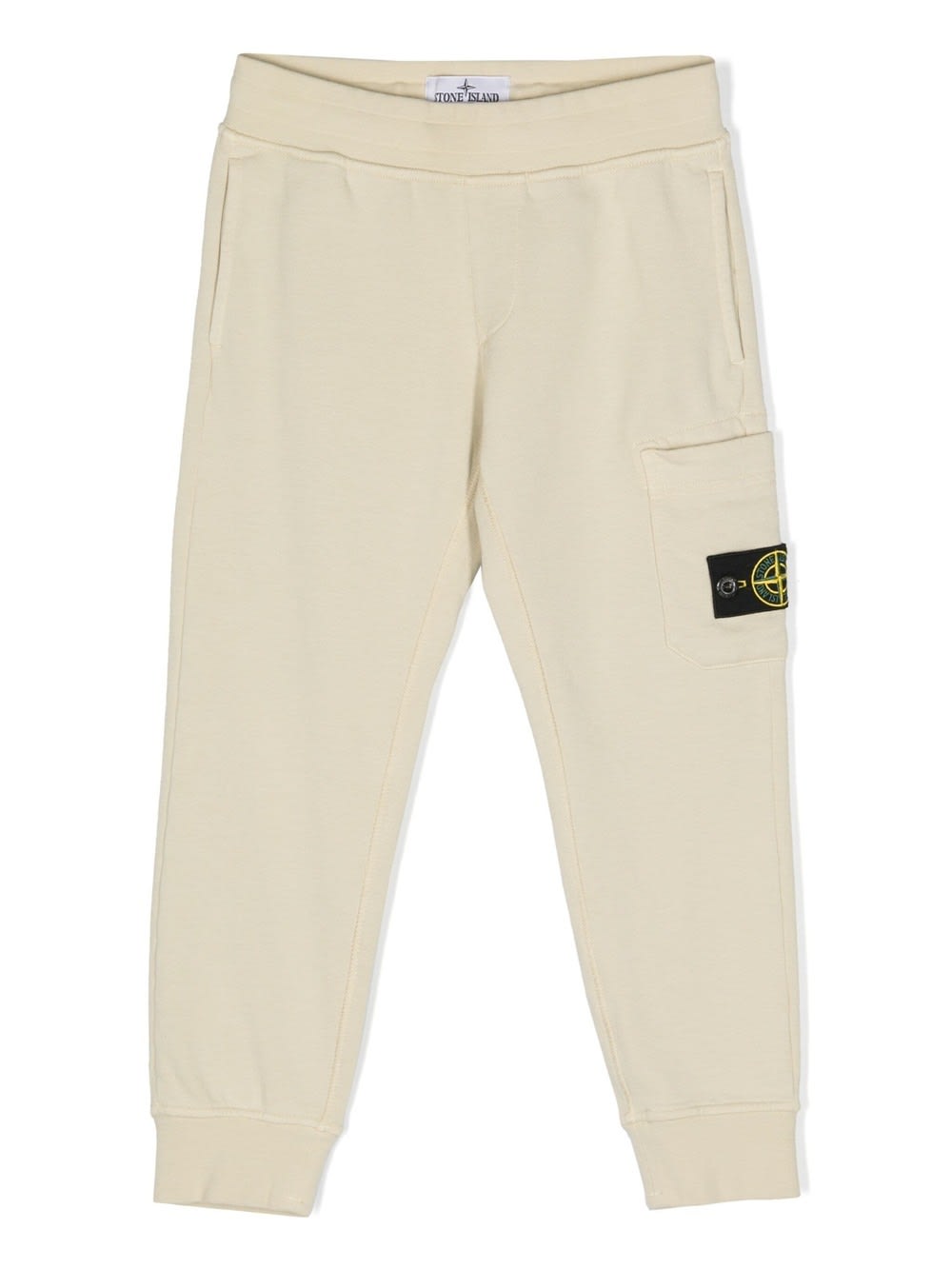 Shop Stone Island Junior Dove Joggers With Logo Patch In Brown