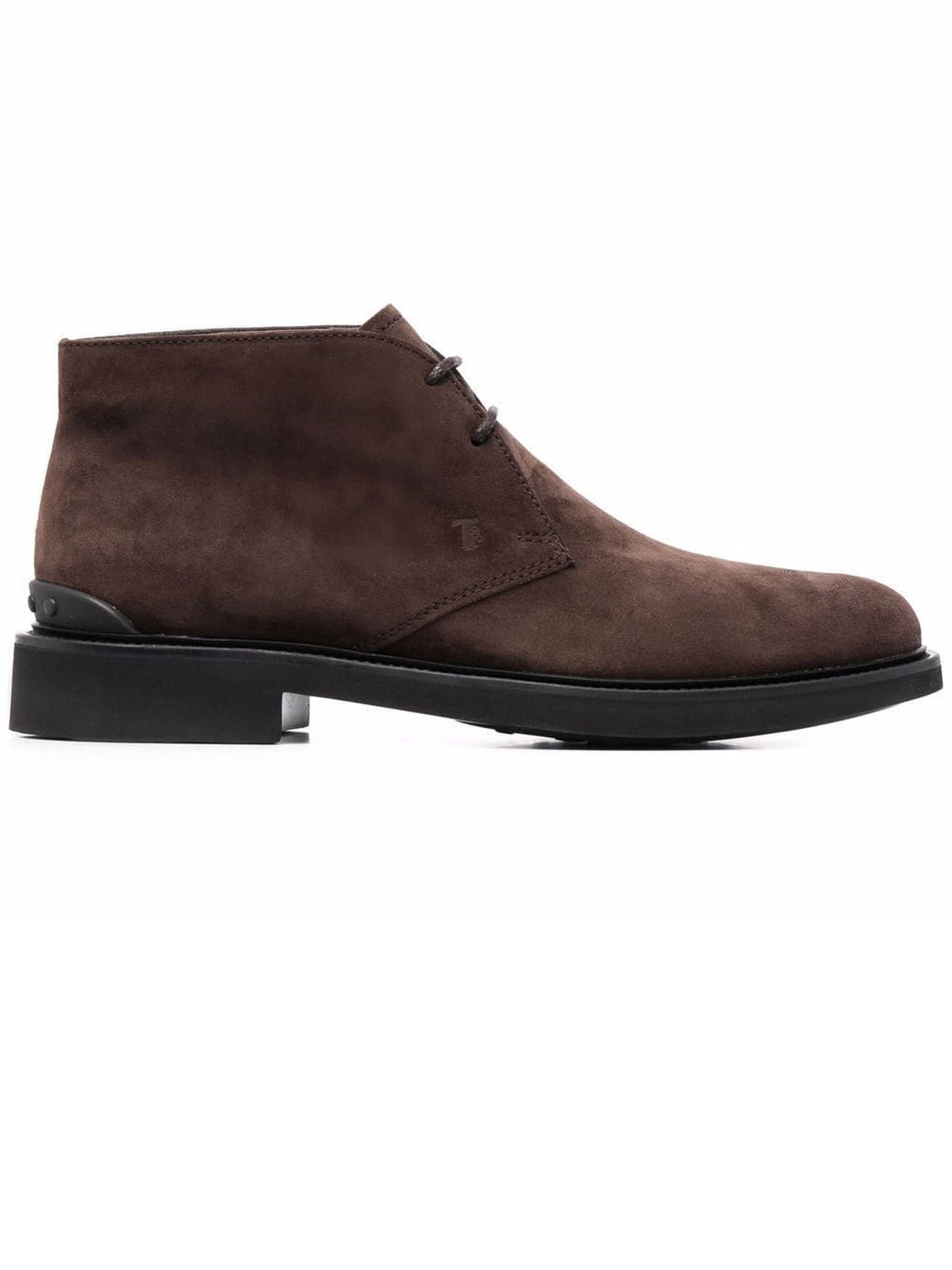 Tod's Desert Boots In Brown Suede
