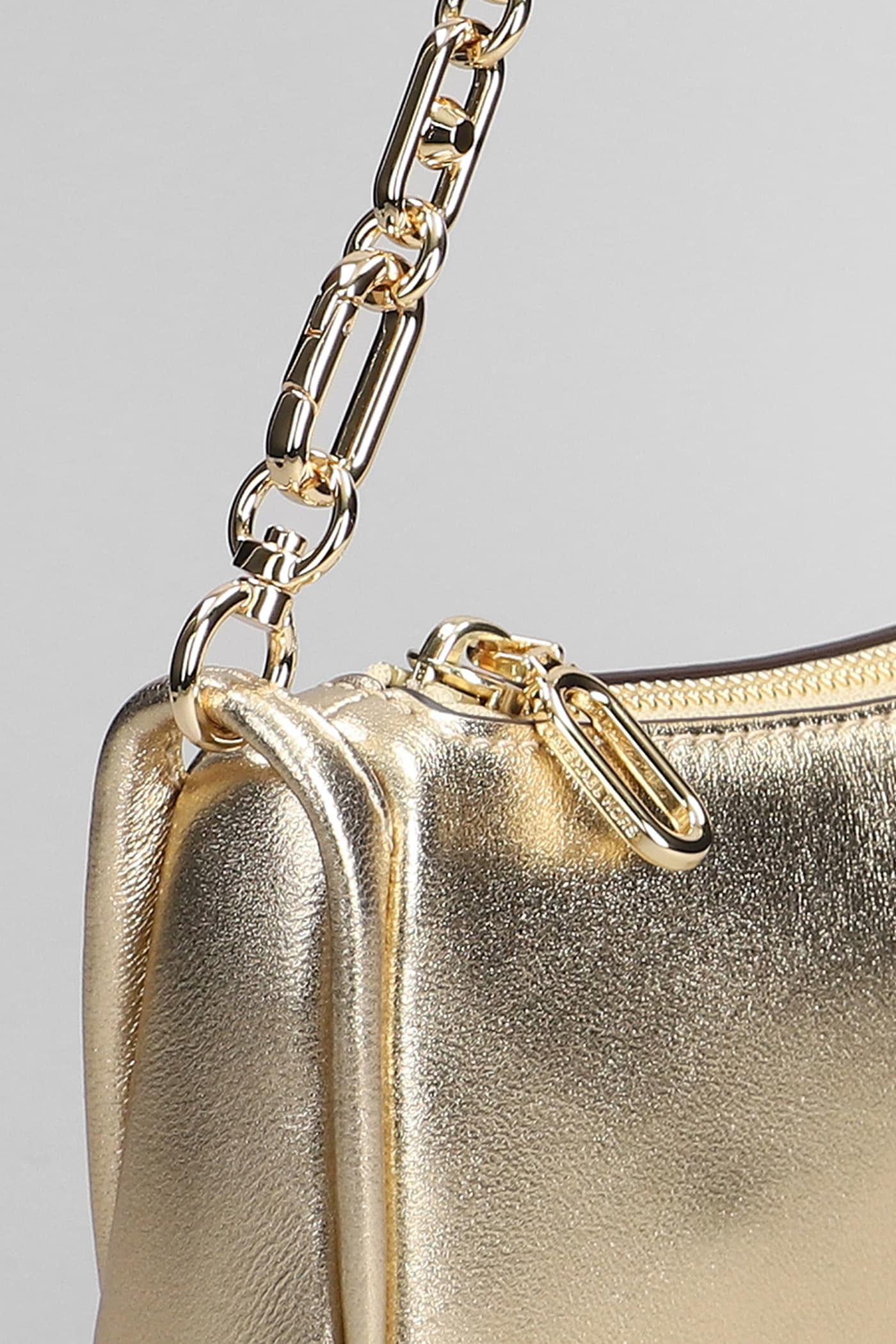 Shop Michael Kors Kendall Shoulder Bag In Gold Leather