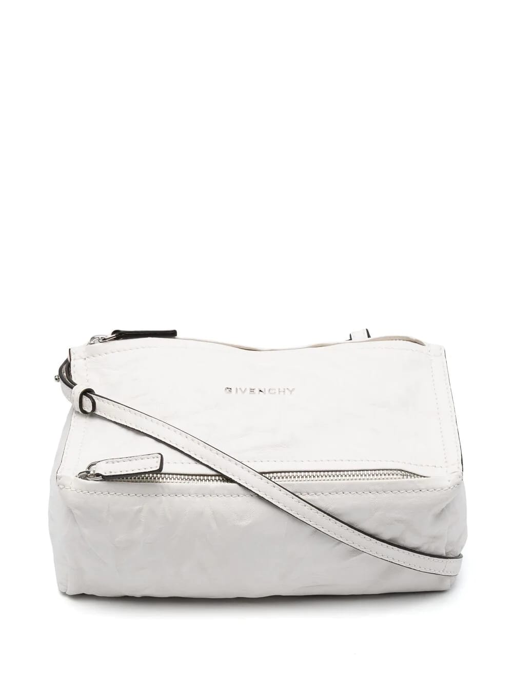 Givenchy White Mini Pandora Bag In Aged Leather