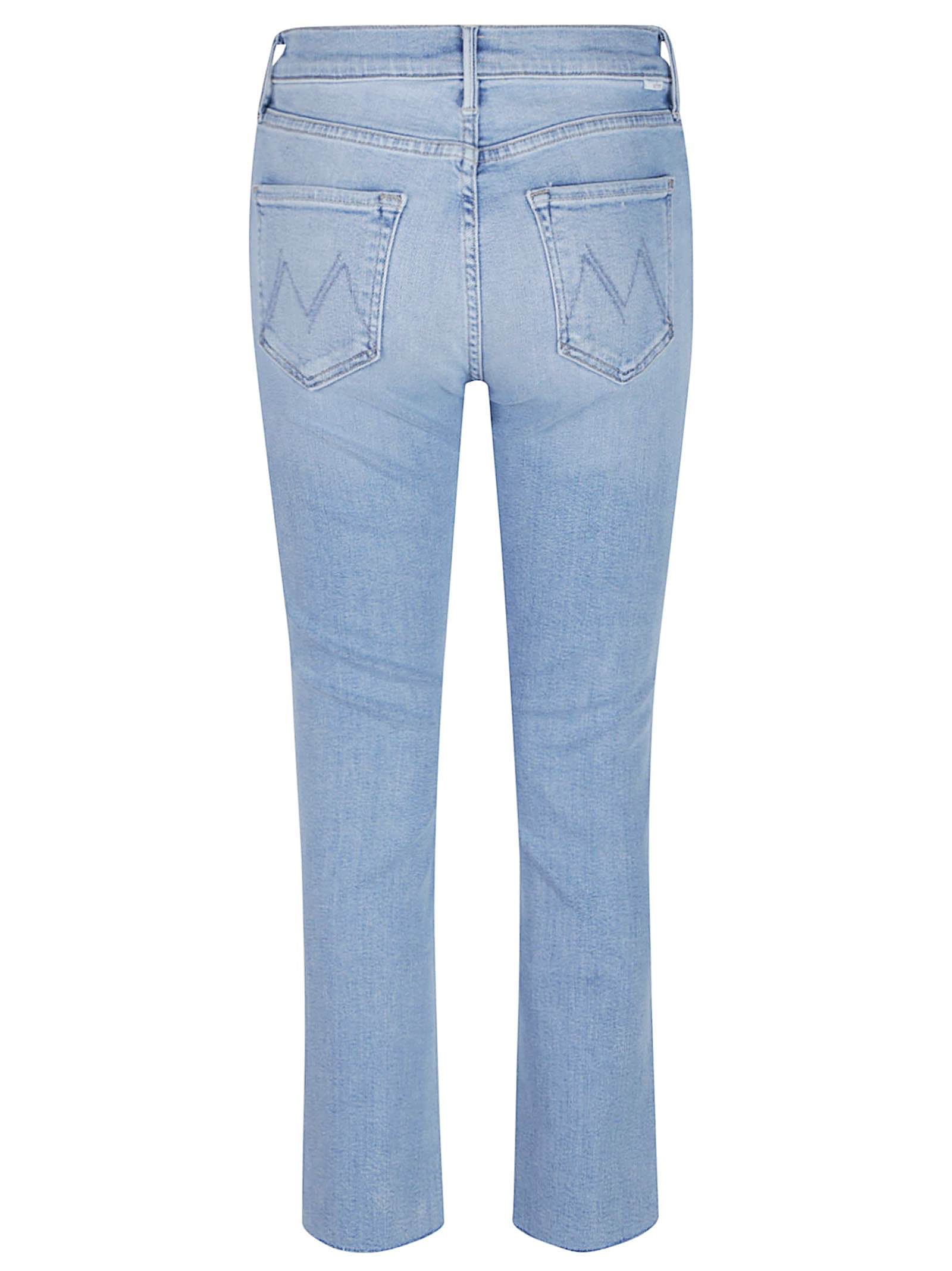 Mother Mid Rise Dazzler Ankle Fray Jeans In Blue