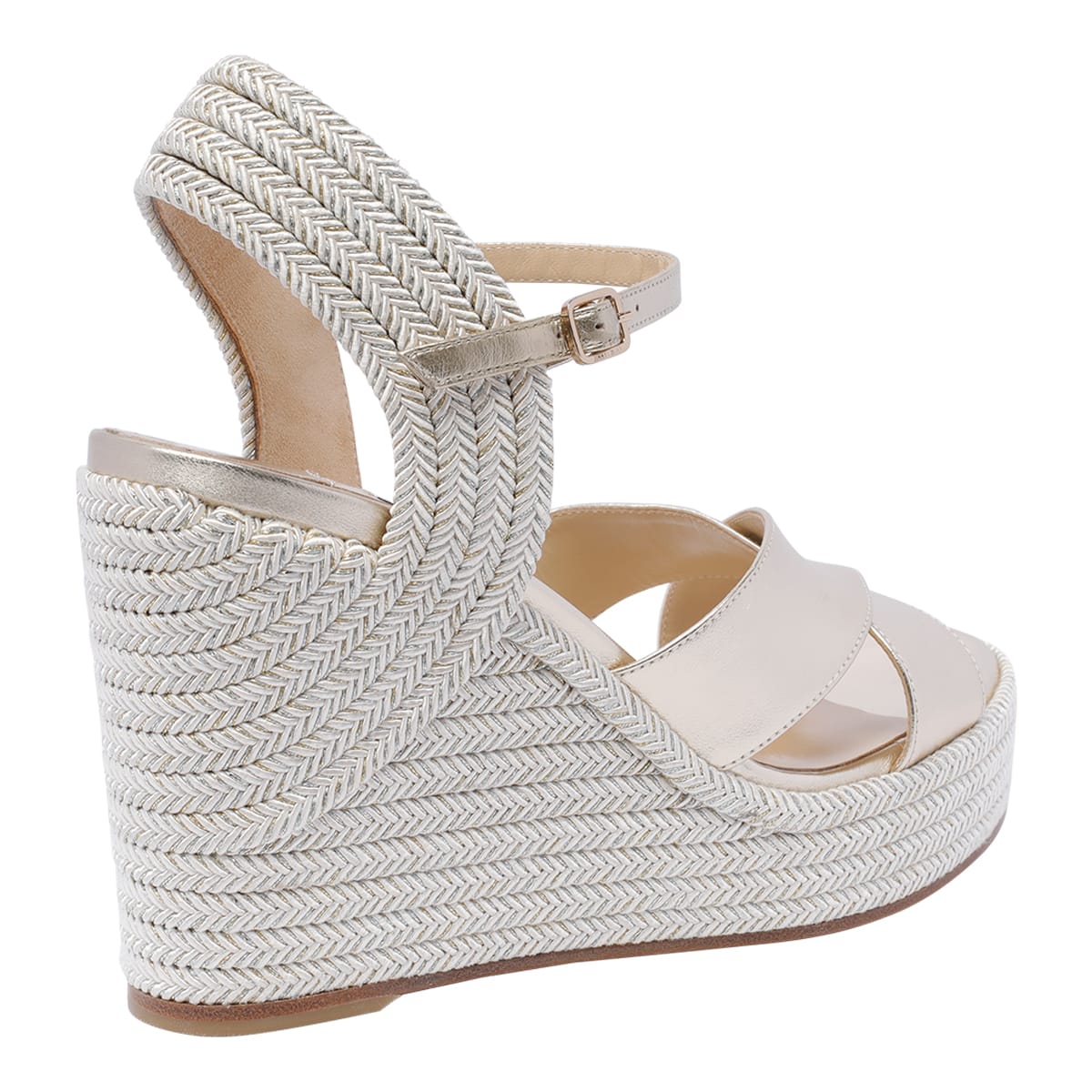 Shop Jimmy Choo Wedge Sandals Dellena 100 In Silver