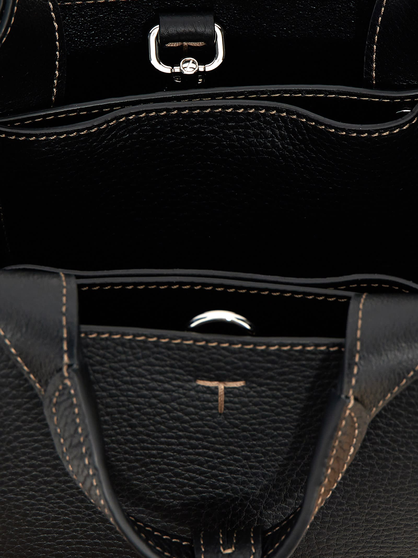 Tod's Micro Leather Handbag In Black