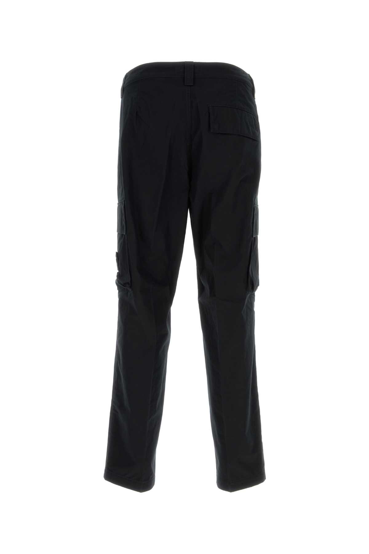 Shop Stone Island Black Cotton Cargo Pant