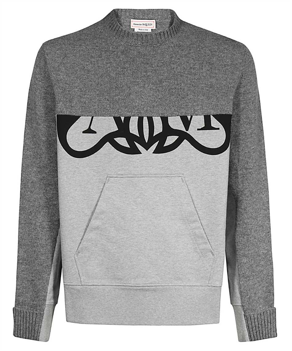 Shop Alexander Mcqueen Long Sleeve Crew-neck Sweater In Grey