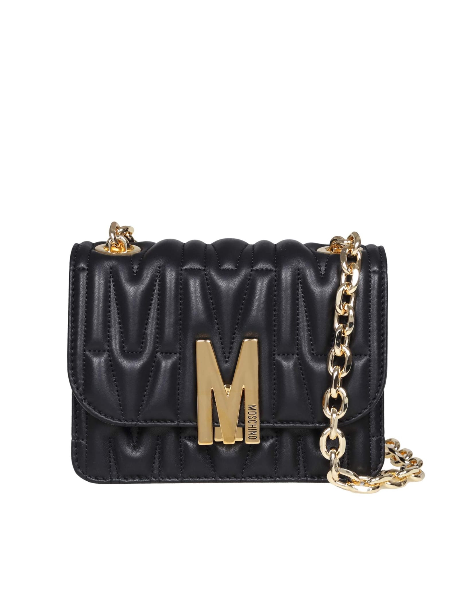 Moschino Shoulder Bag In Quilted Leather