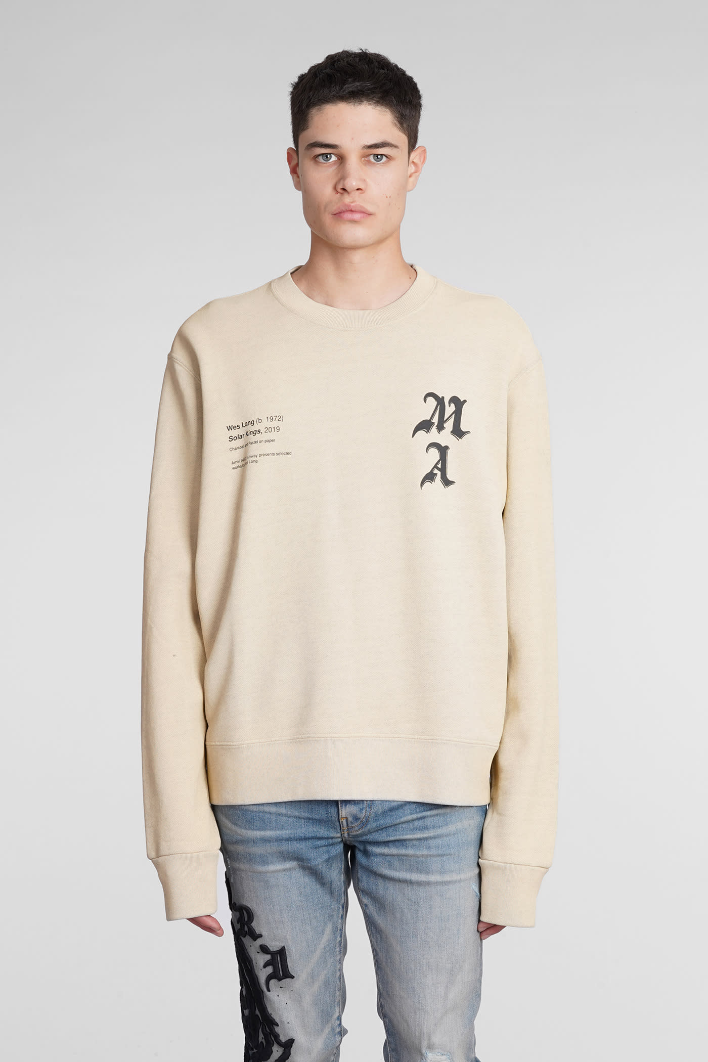 AMIRI Sweatshirt In Beige Cotton