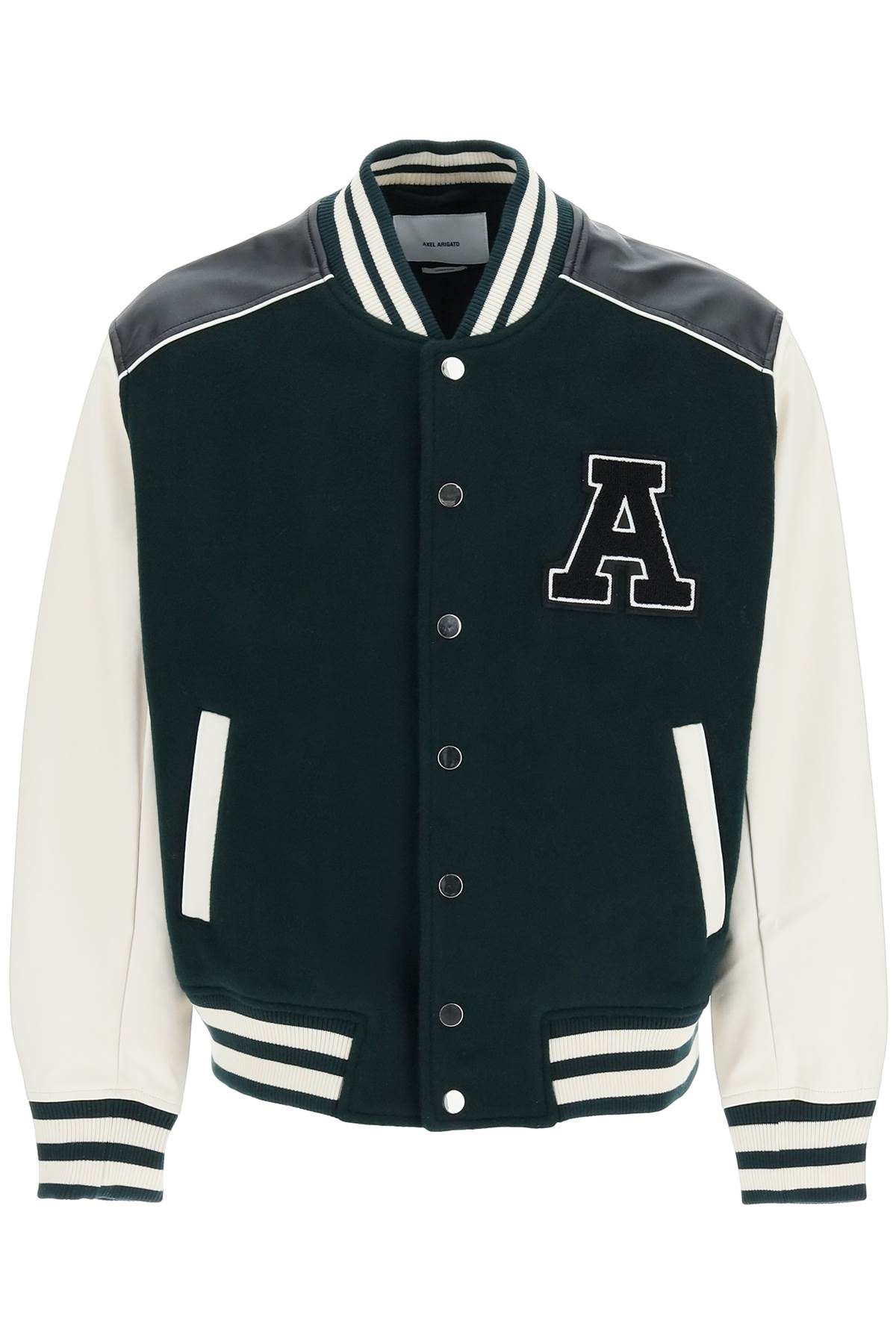 Axel Arigato ivy Varsity Bomber Jacket With Faux Leather Sleeves