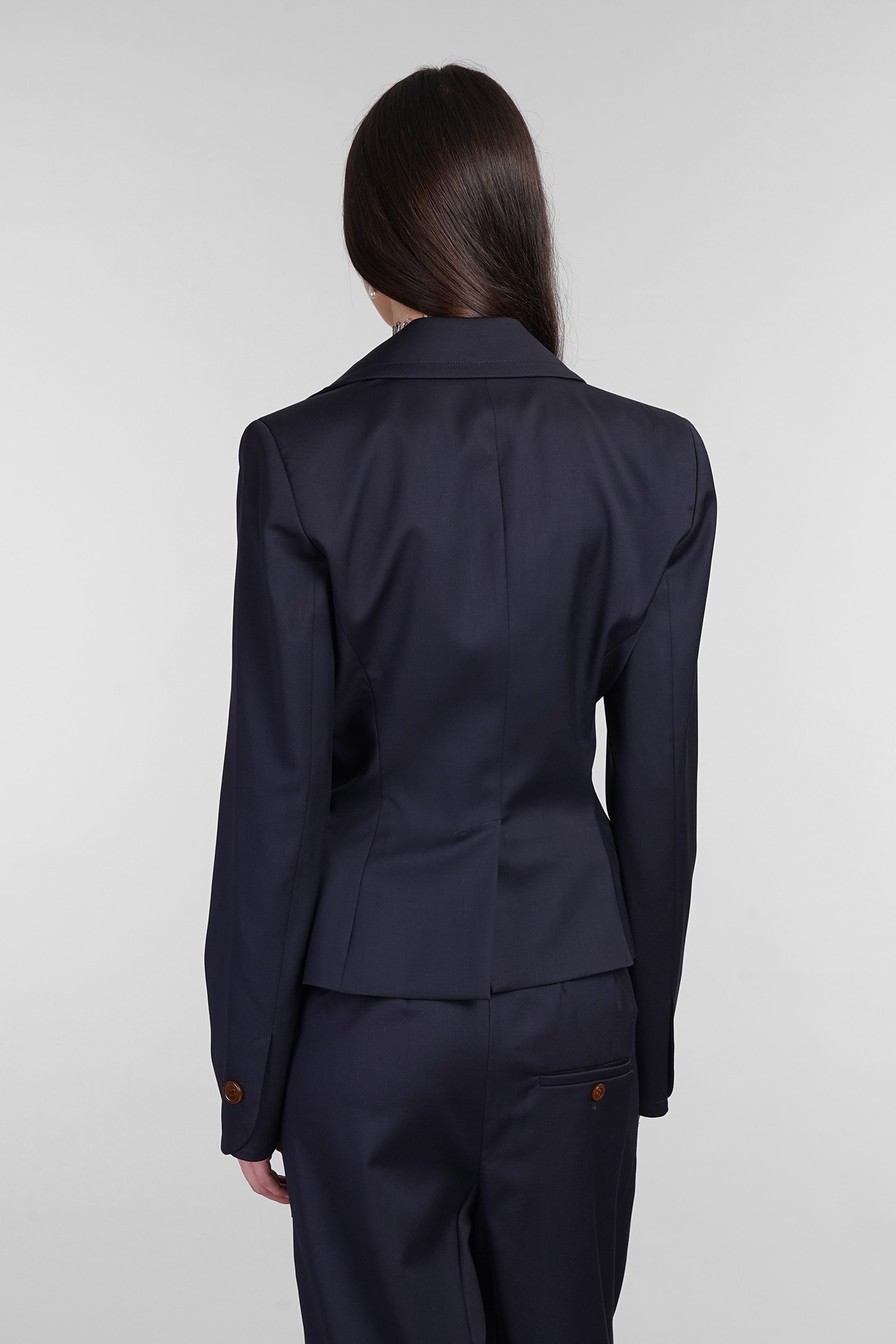 Shop Vivienne Westwood Blazer In Blue Wool