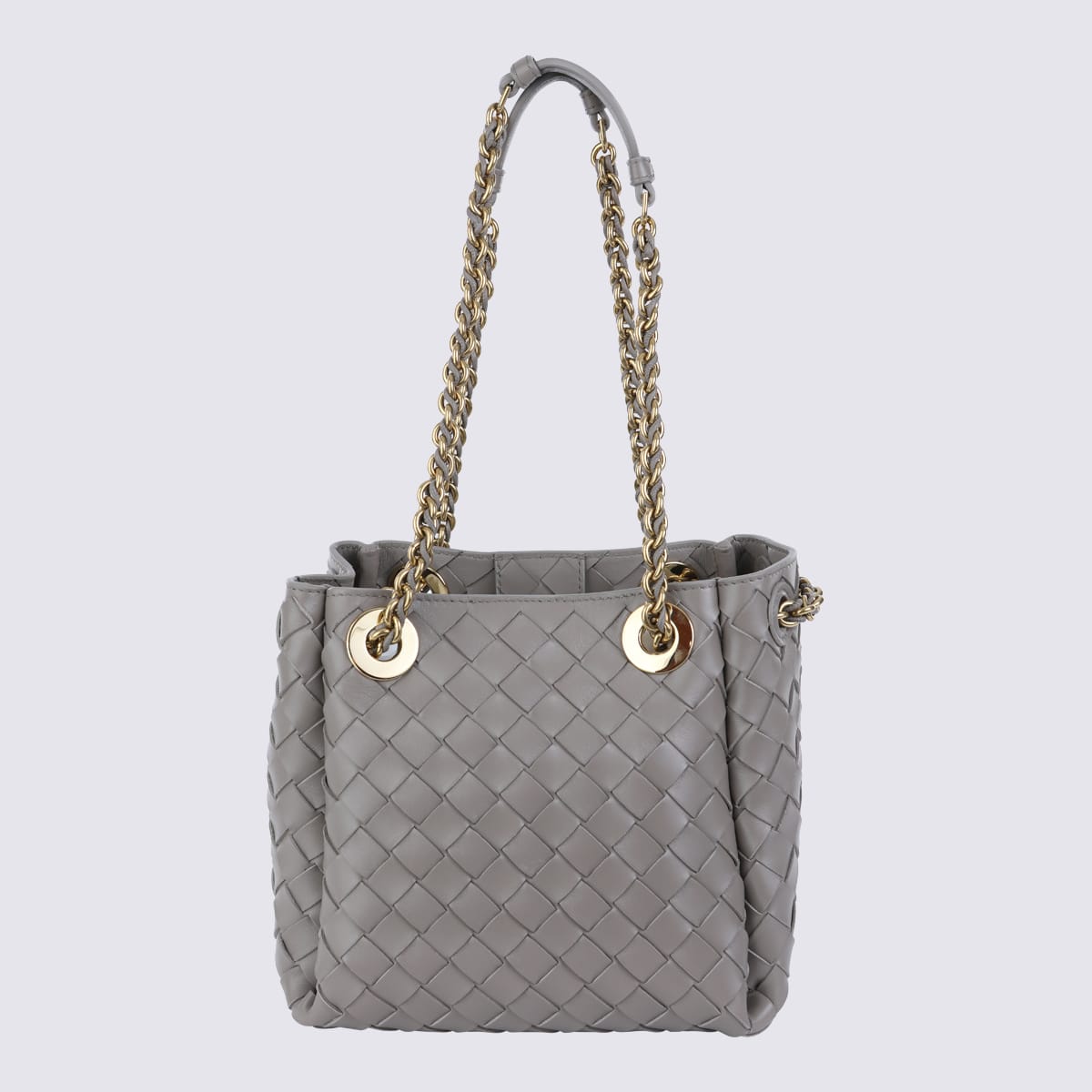 Bottega Veneta Grey Leather Parachute Small Satchel In Yellow