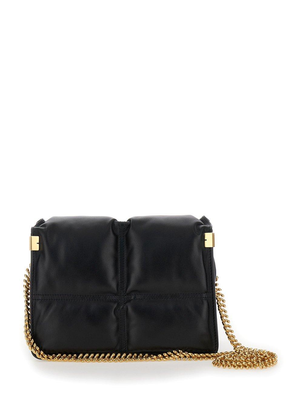 Shop Burberry Snip Quilted Chain-link Crossbody Bag In Black
