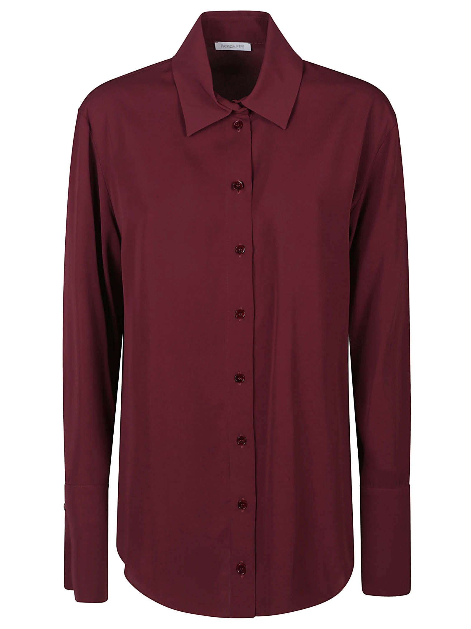 Shop Patrizia Pepe Essential Shirt In Plum Elixir