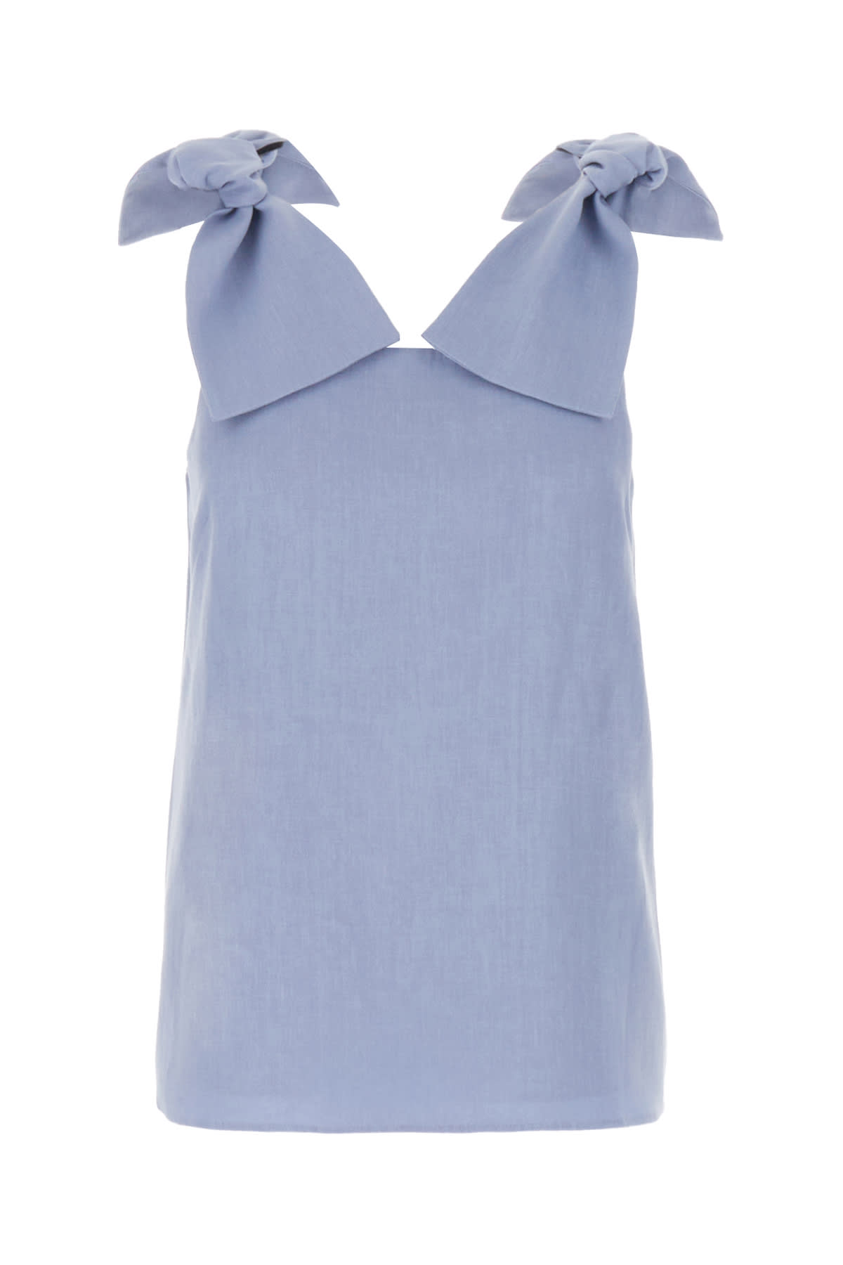 Chloé Powder Blue Denim Linen Top