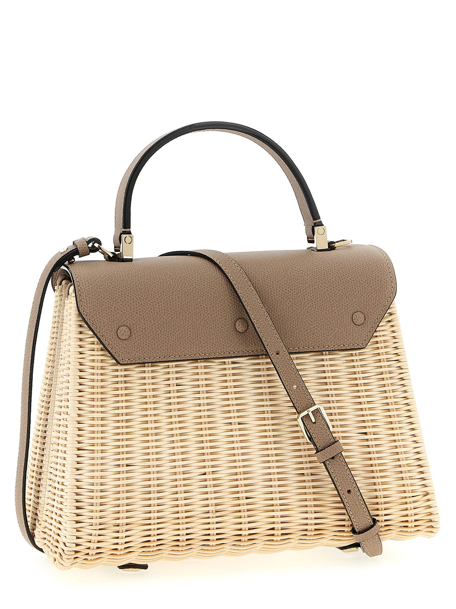 Valextra Medium Handbag Featuring Woven Texture In Brown