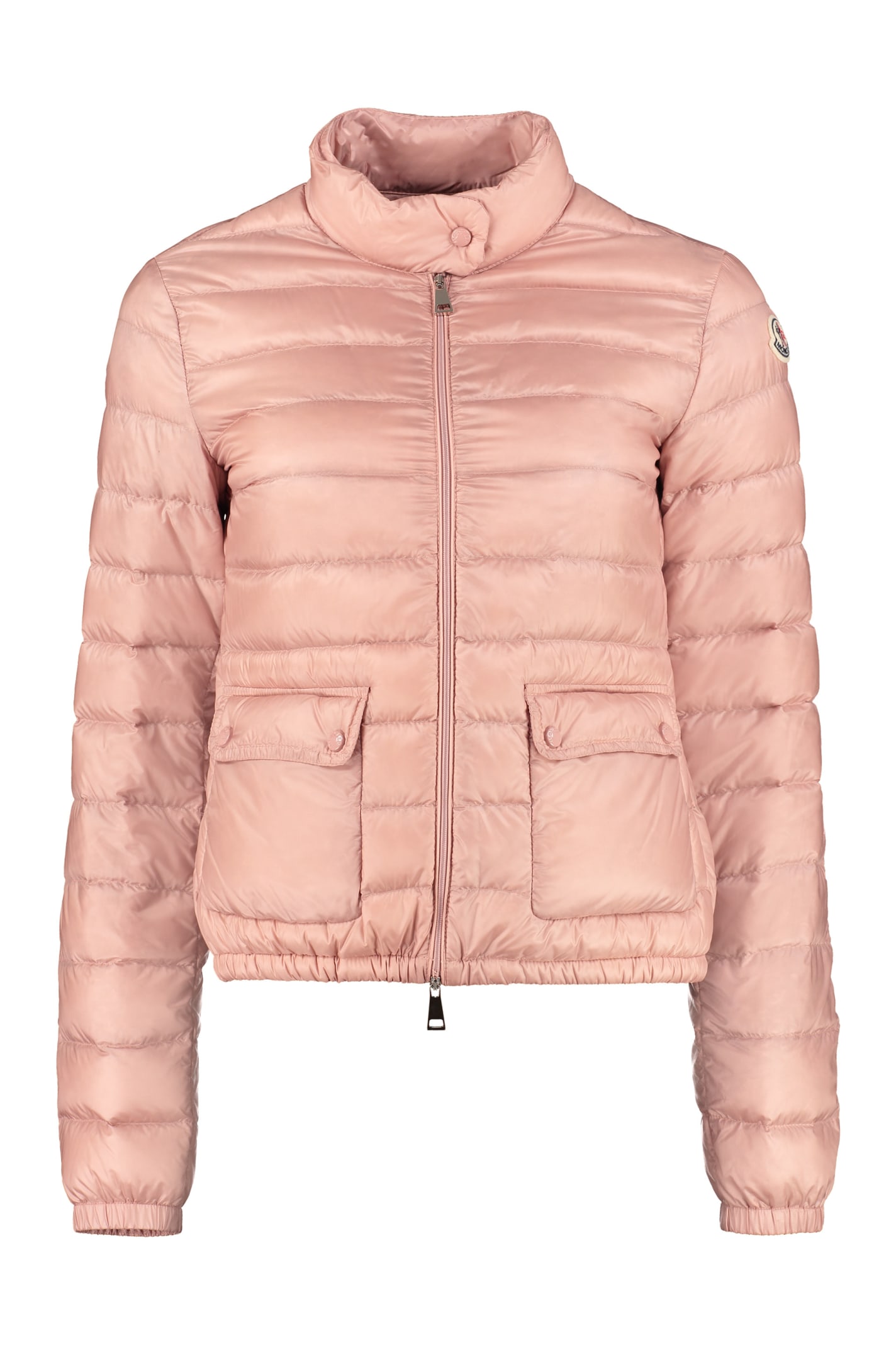 Moncler Lans Full Zip Padded Jacket In Pink