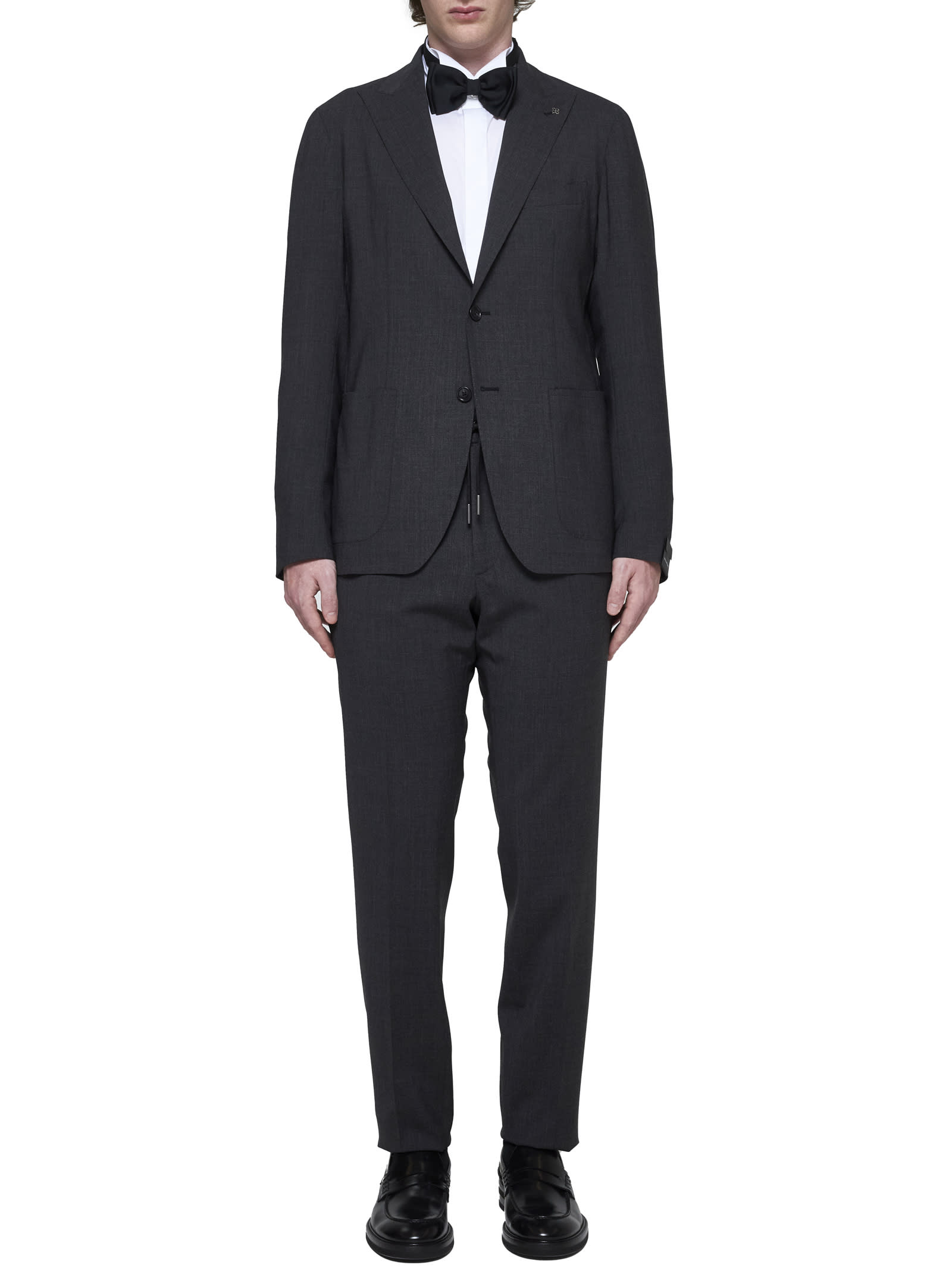 Shop Tagliatore Suit In Anthracite