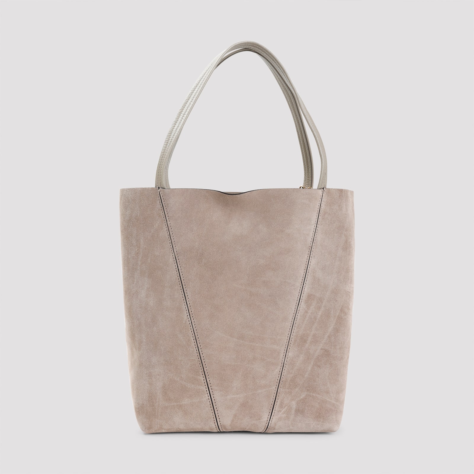 Chloé Motly Grey Suede Spin Tote Bag
