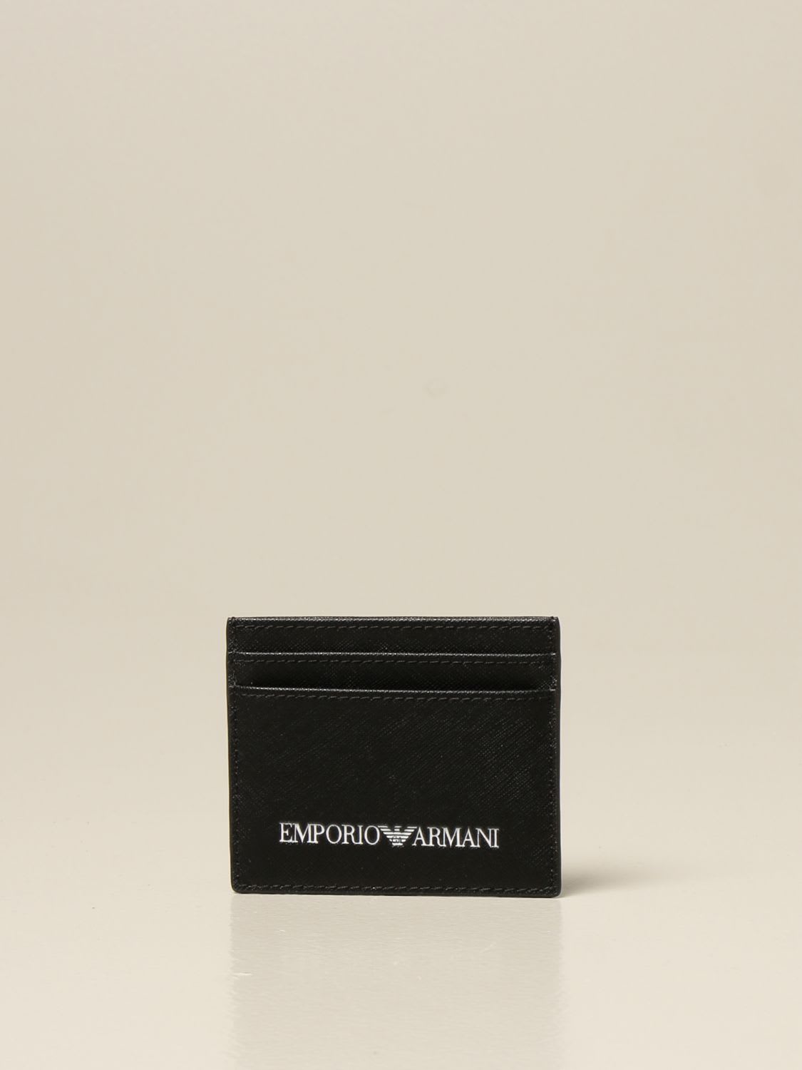 Emporio Armani Wallet Emporio Armani Credit Card Holder In Saffiano Synthetic Leather With Logo