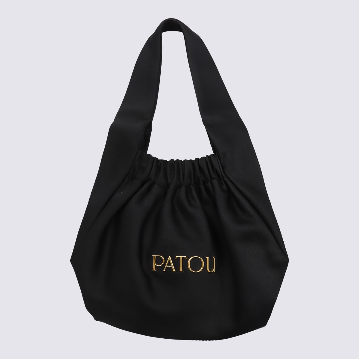 PATOU BLACK LE BISCUIT TOP HANDLE BAG 