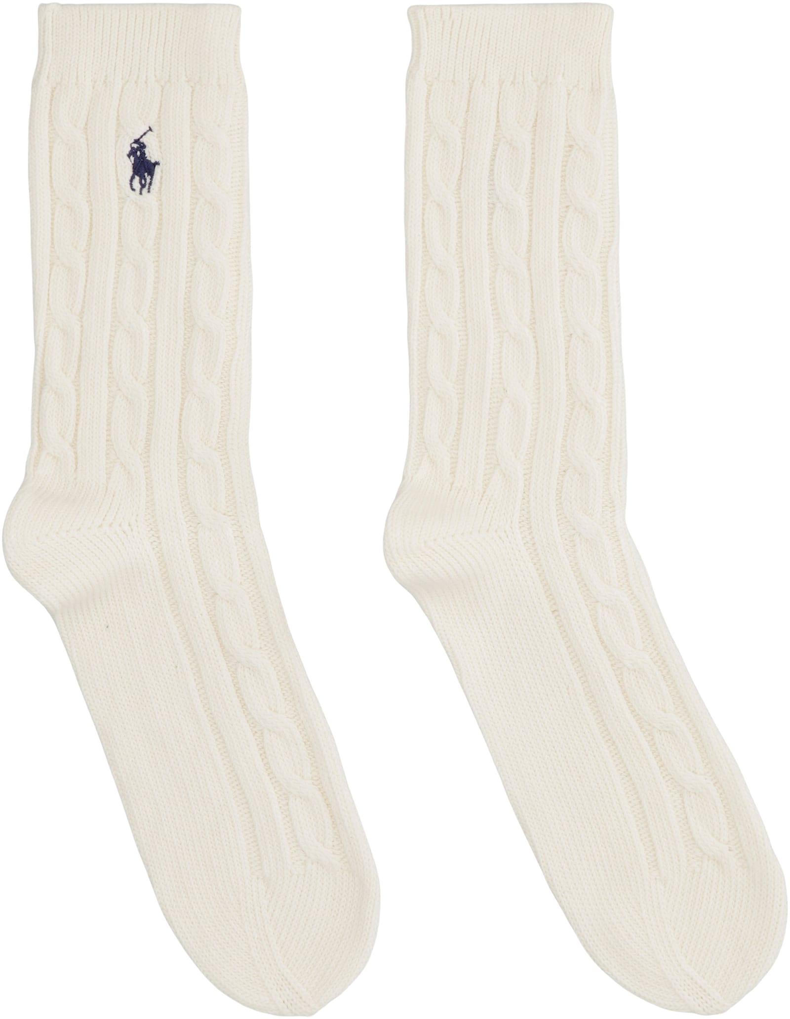 Polo Ralph Lauren Cotton Braided Socks In White