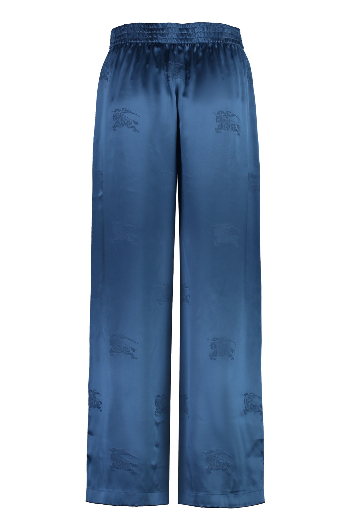 Burberry Silk Trousers In Blue