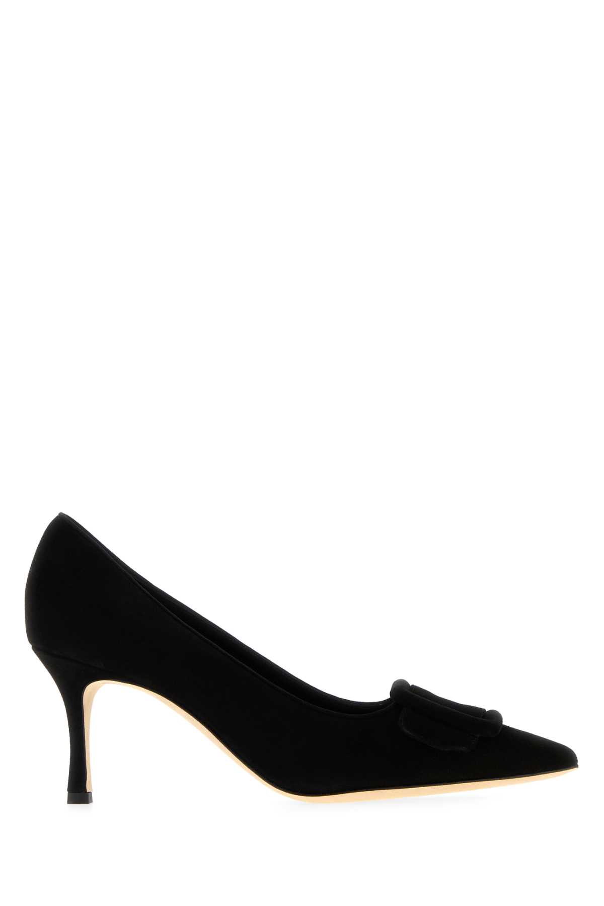 Manolo Blahnik Black Suede Maysale Pumps