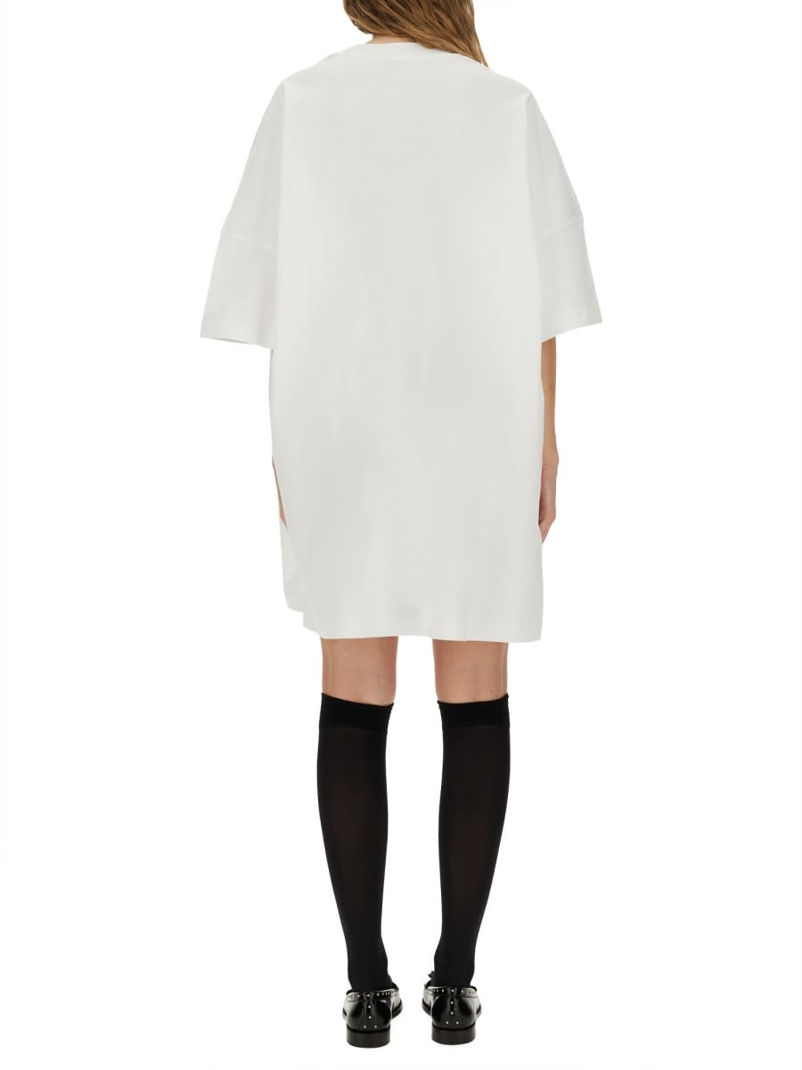 Moschino Cotton Interlock Dress In White