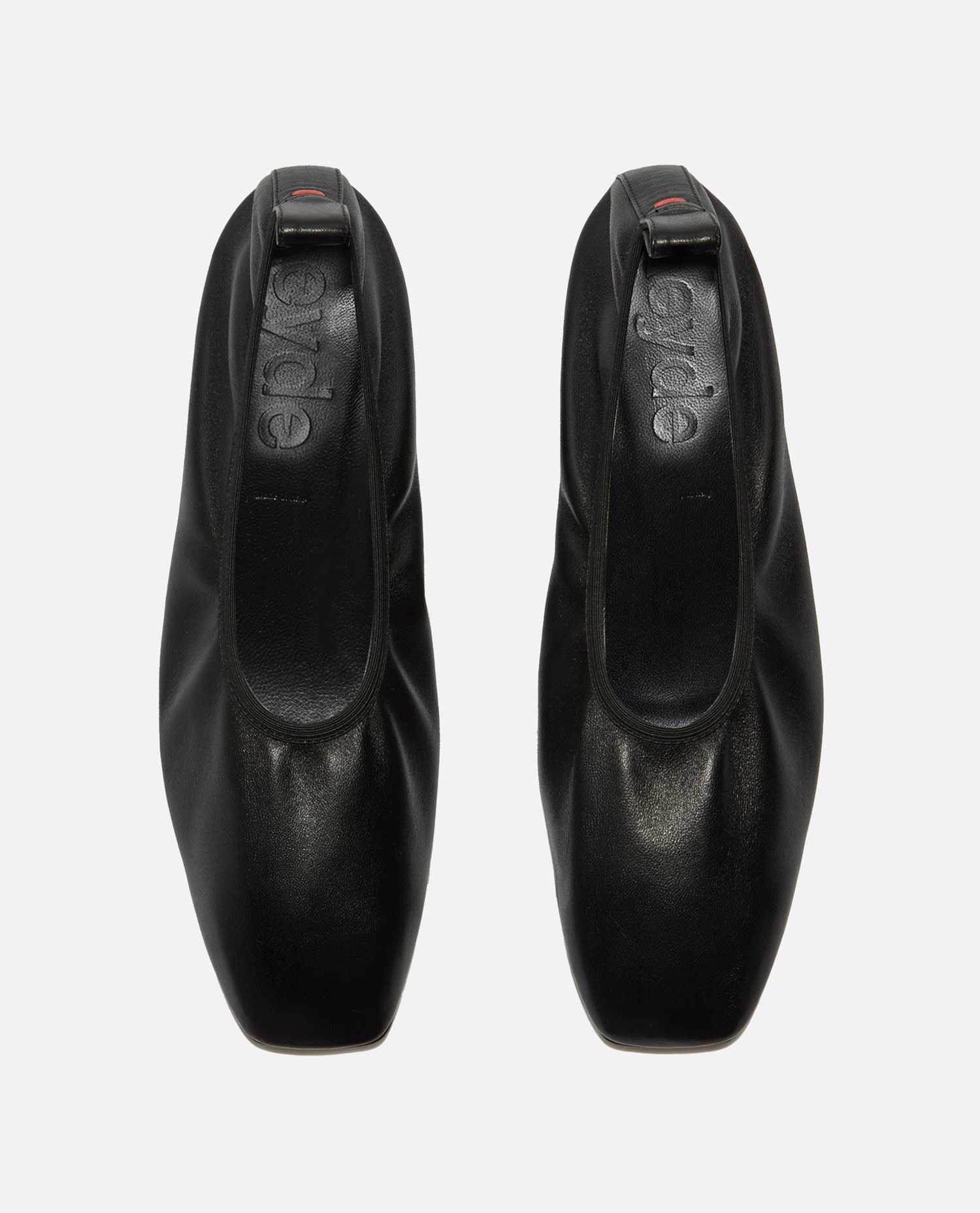 Aeyde Black Nomi Ruched Ballerina Flats In Black