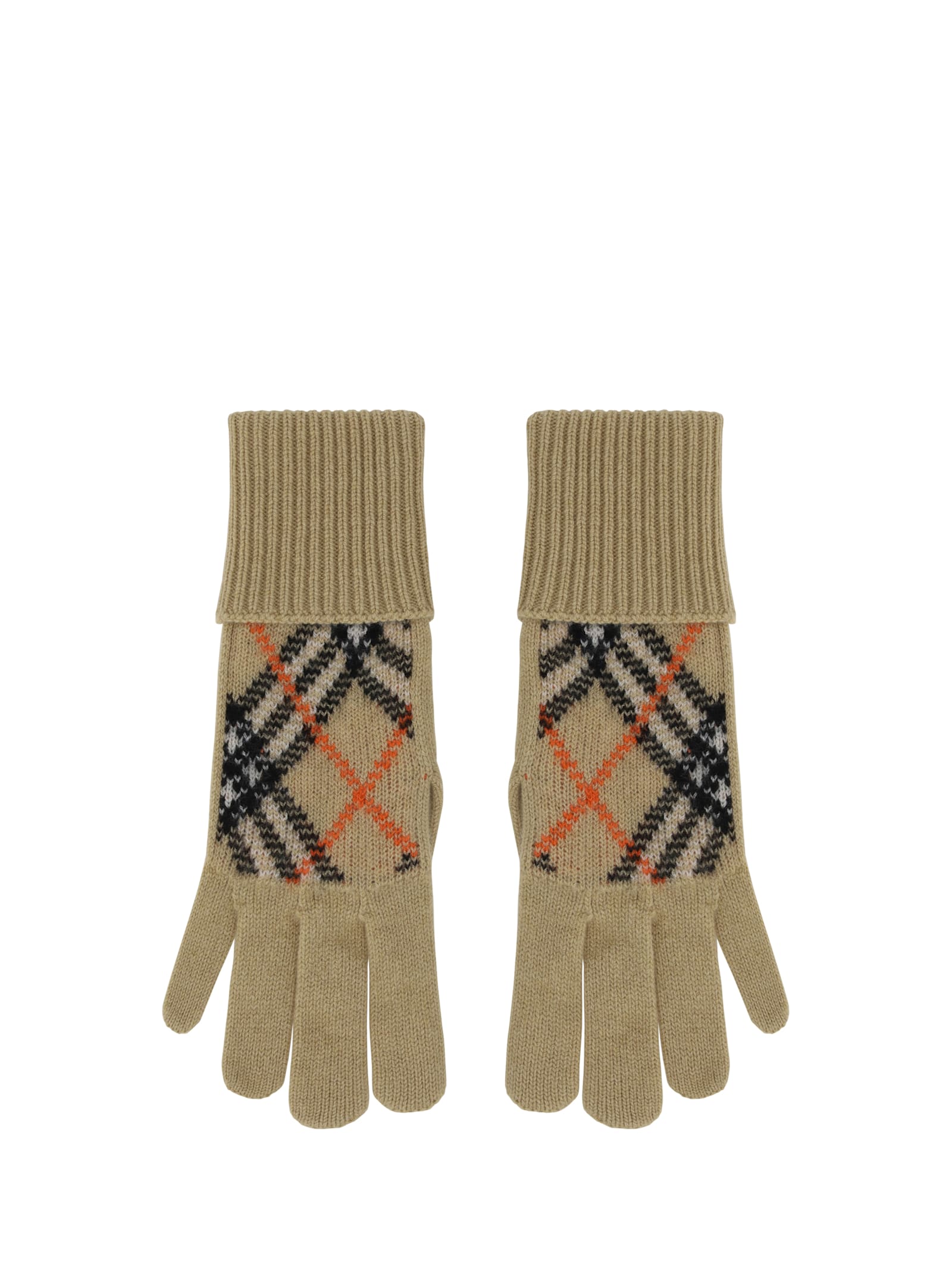 Shop Burberry Gloves In Sand