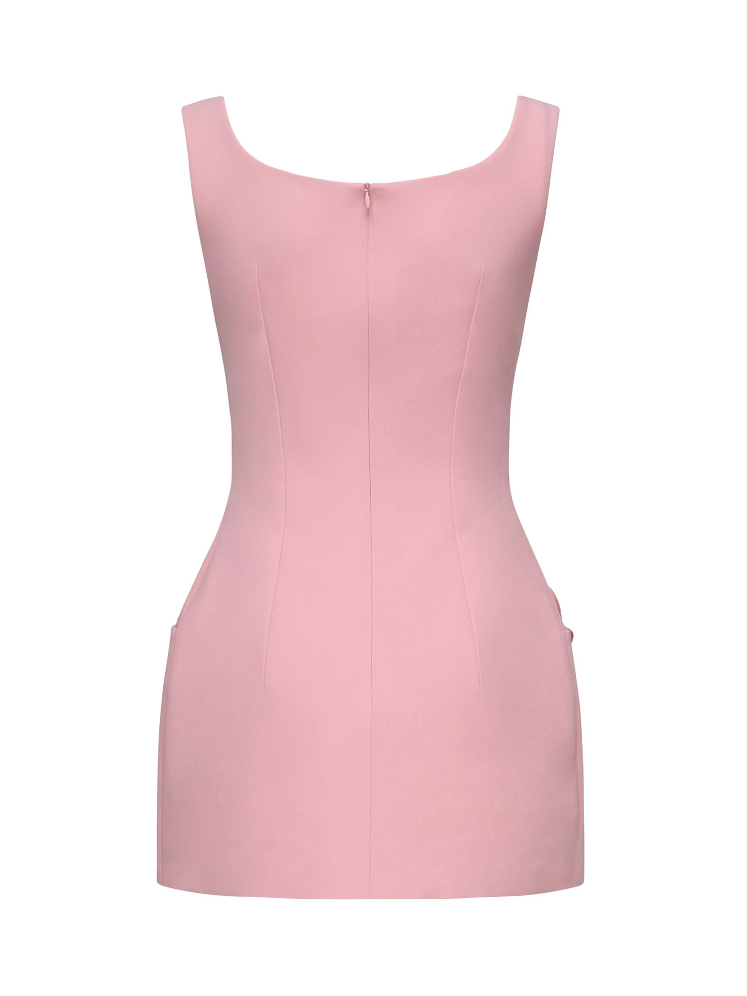 Magda Butrym Floral Appliqued Wool Mini Dress In Pink