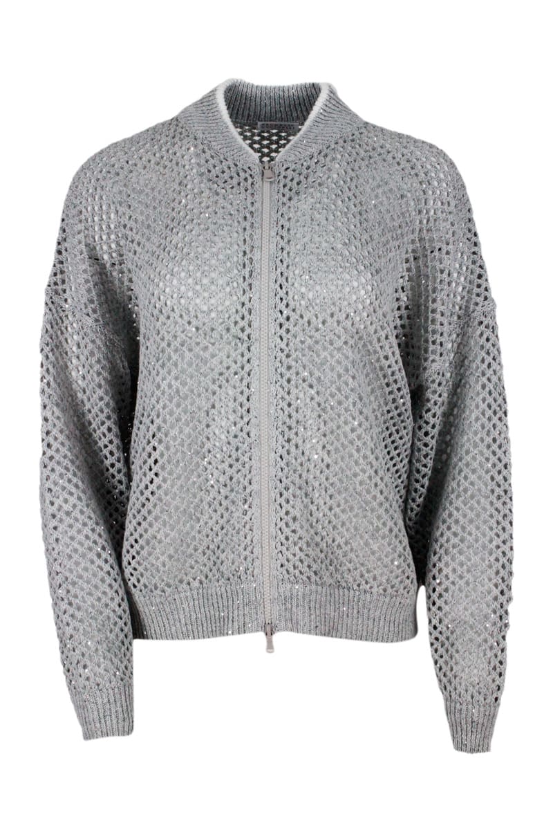 Brunello Cucinelli Cardigan Sweater In Grey