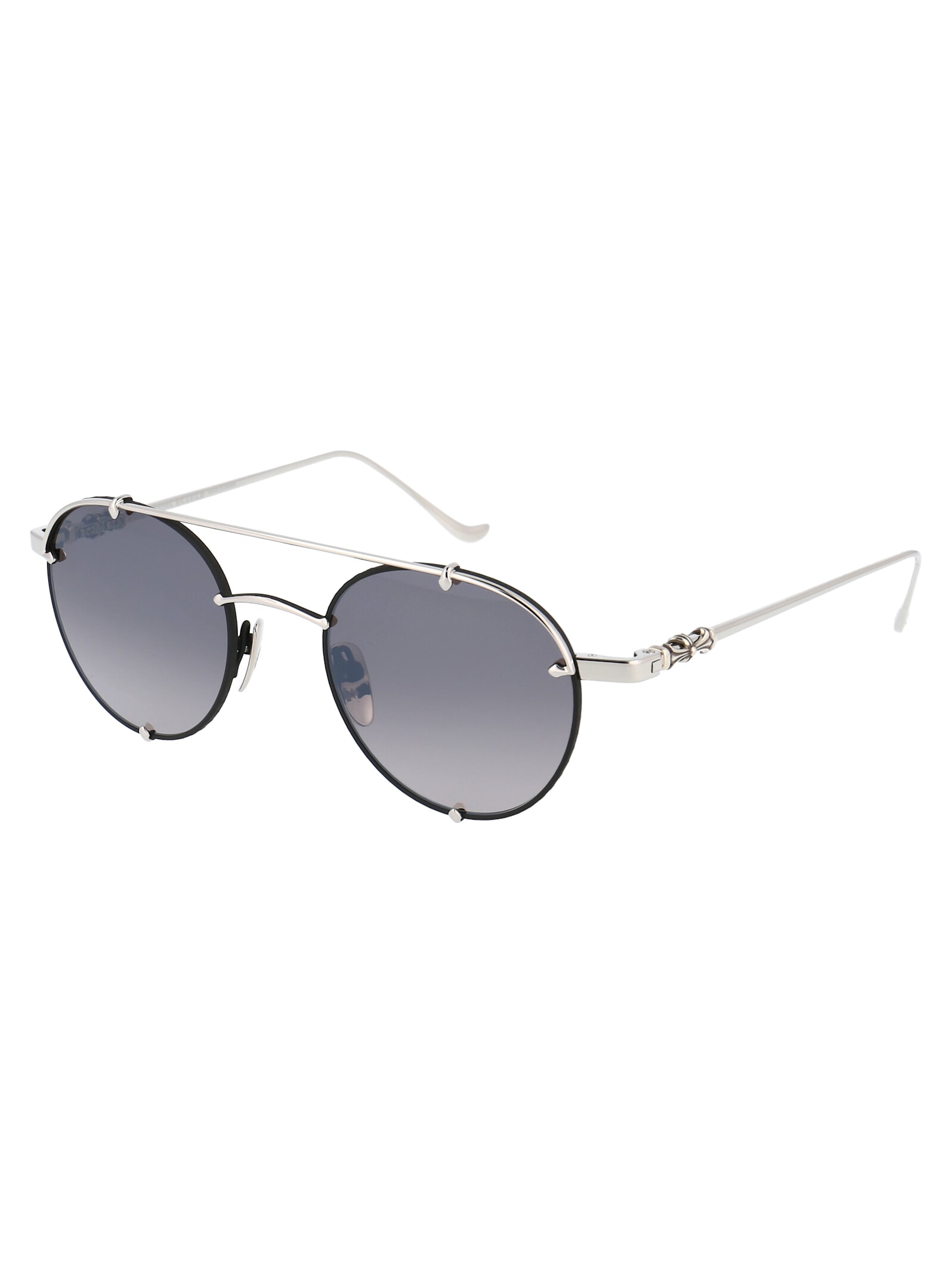 Shop Chrome Hearts Oralgami Sunglasses In Mbk/ss Matte Black/shiny Silver