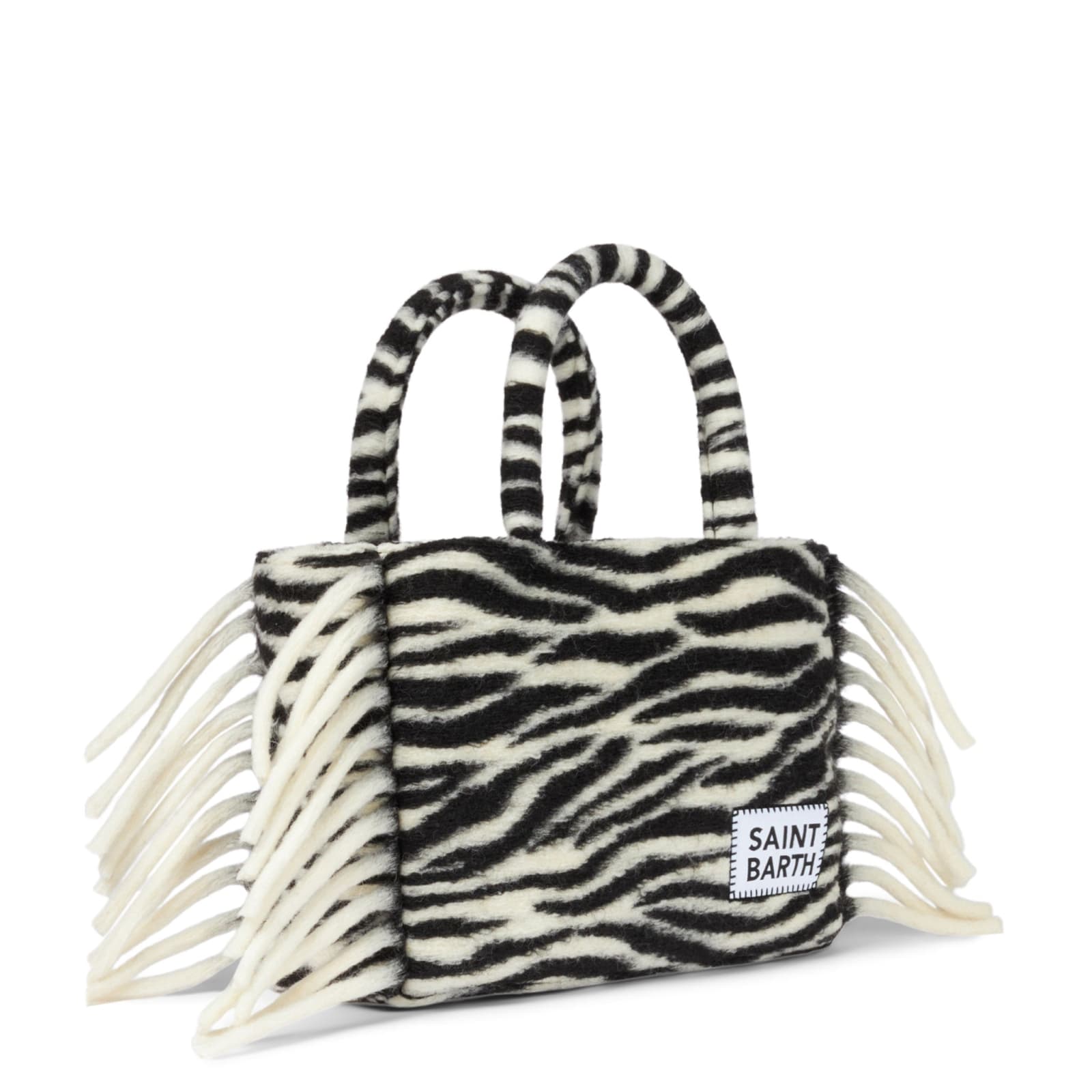 Shop Mc2 Saint Barth Colette Blanket Handbag With Animalier Print In Multicolor